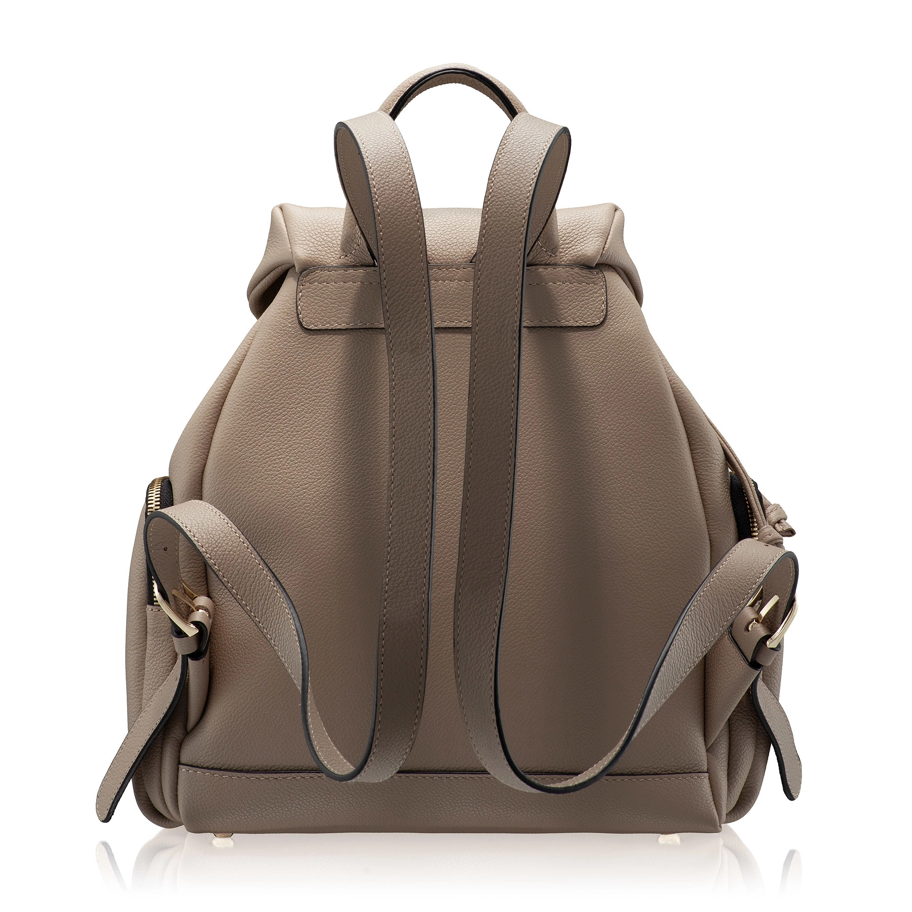 Women Leather Backpack JUDY 01 BOTTALATO TAUPE