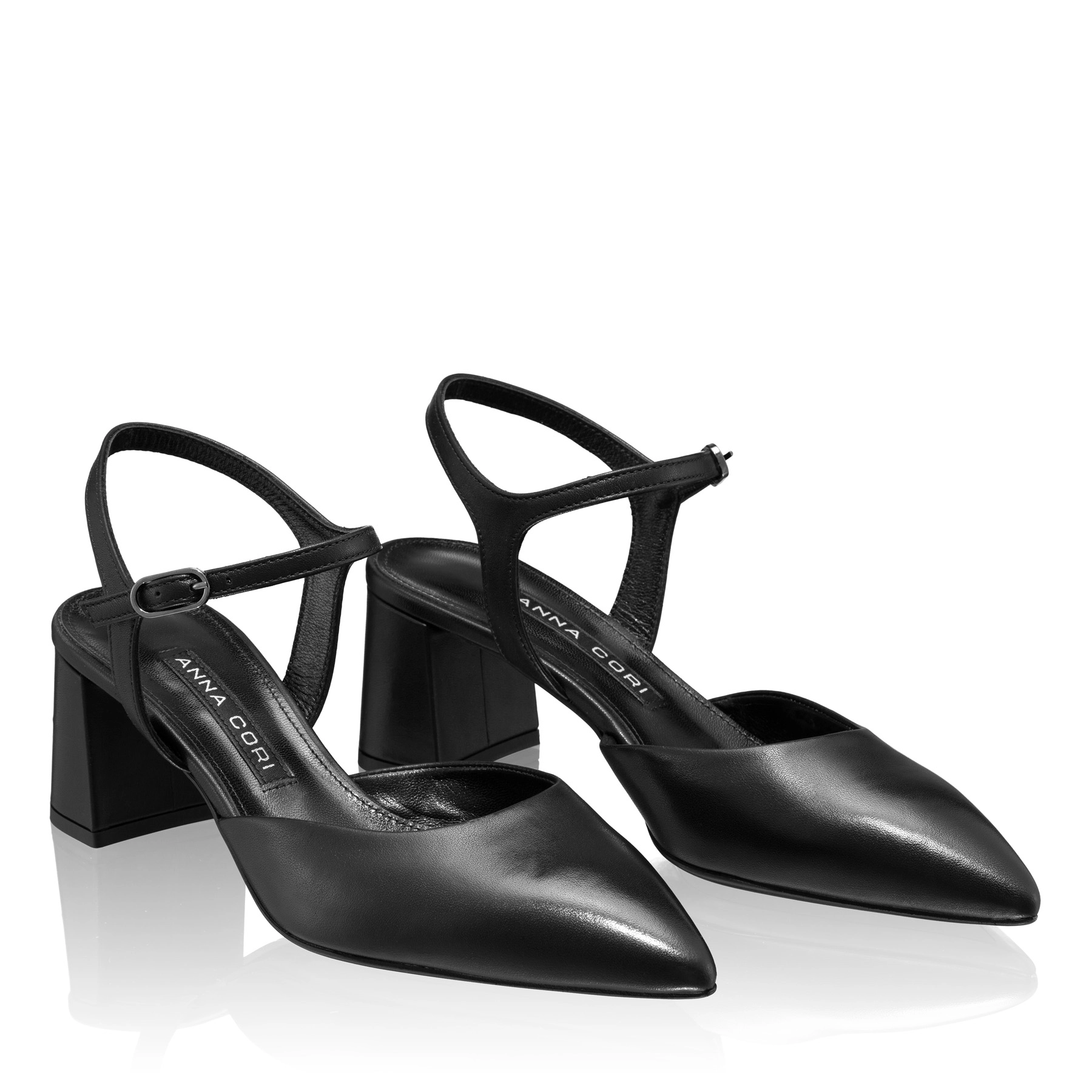 Mid-heel Slingback Pumps 8046 Vitello Black