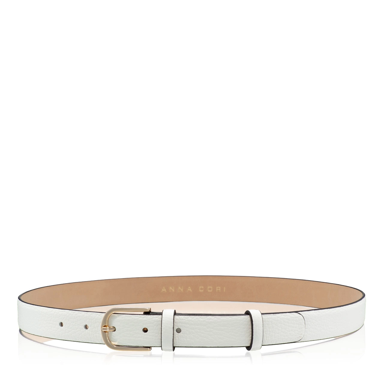 Women Leather belt 59 BOTTALATO WHITE