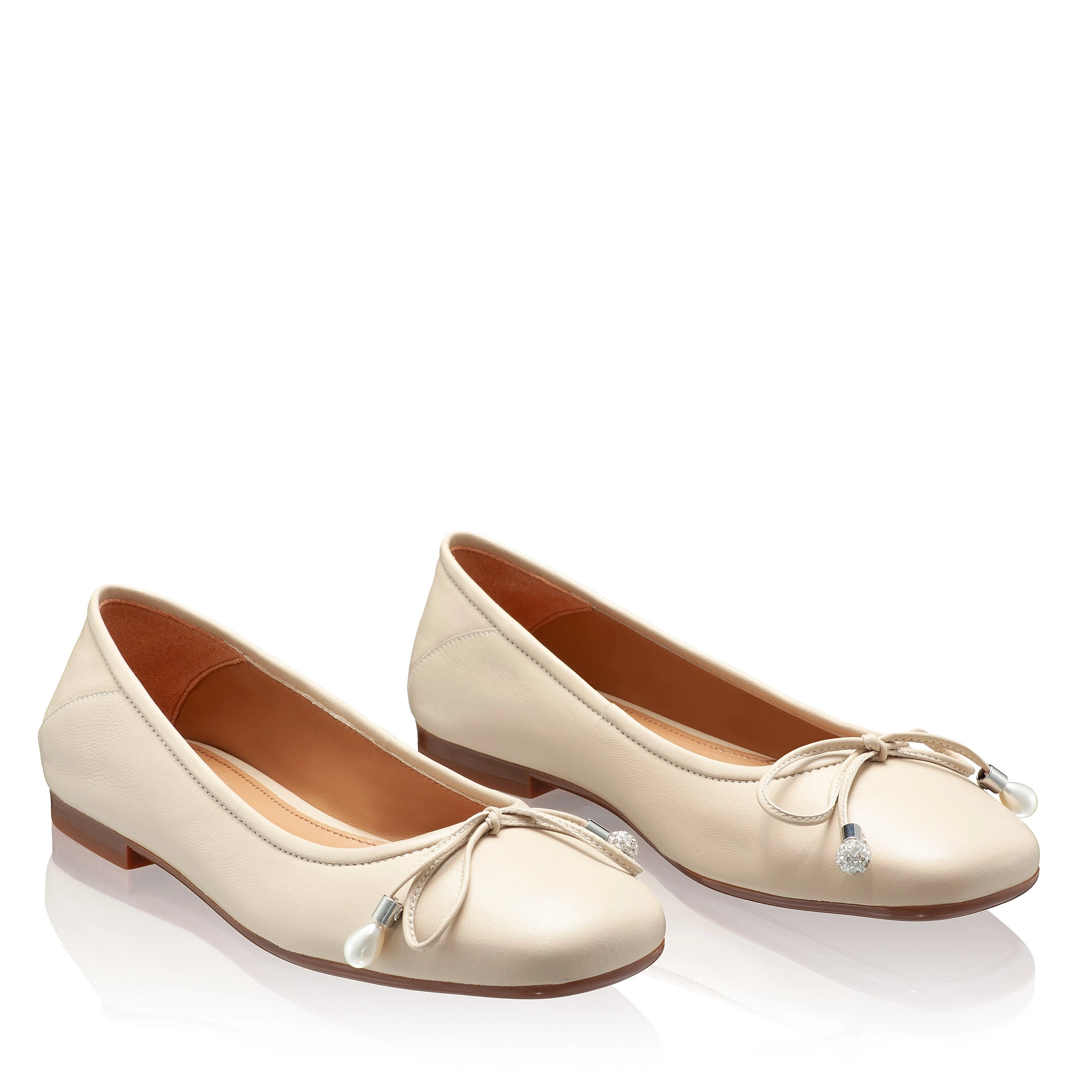 Women Ballerina Flats 8103 Vitello Panna