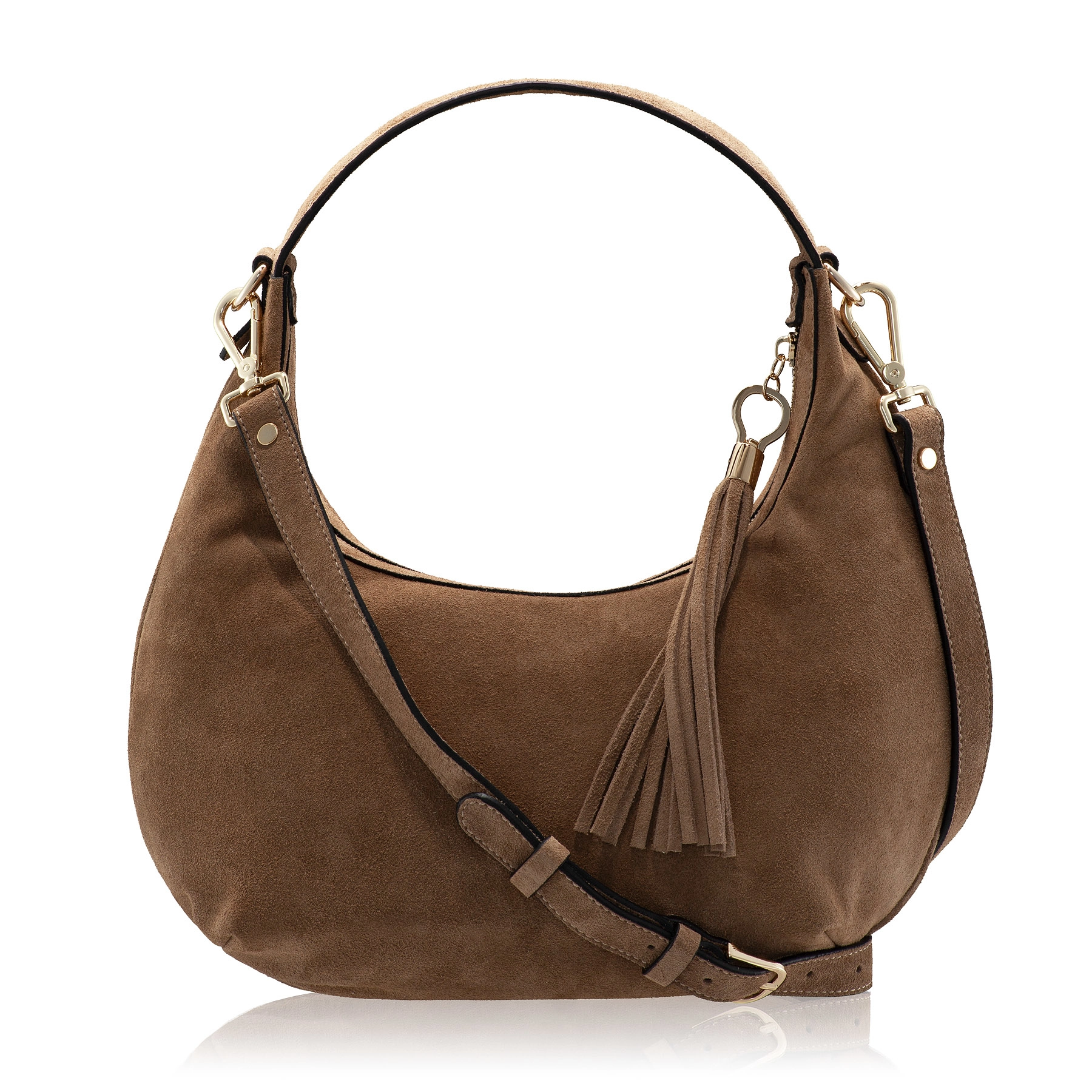 Women Leather Hand Bag NORY 01 CROSTA TAUPE