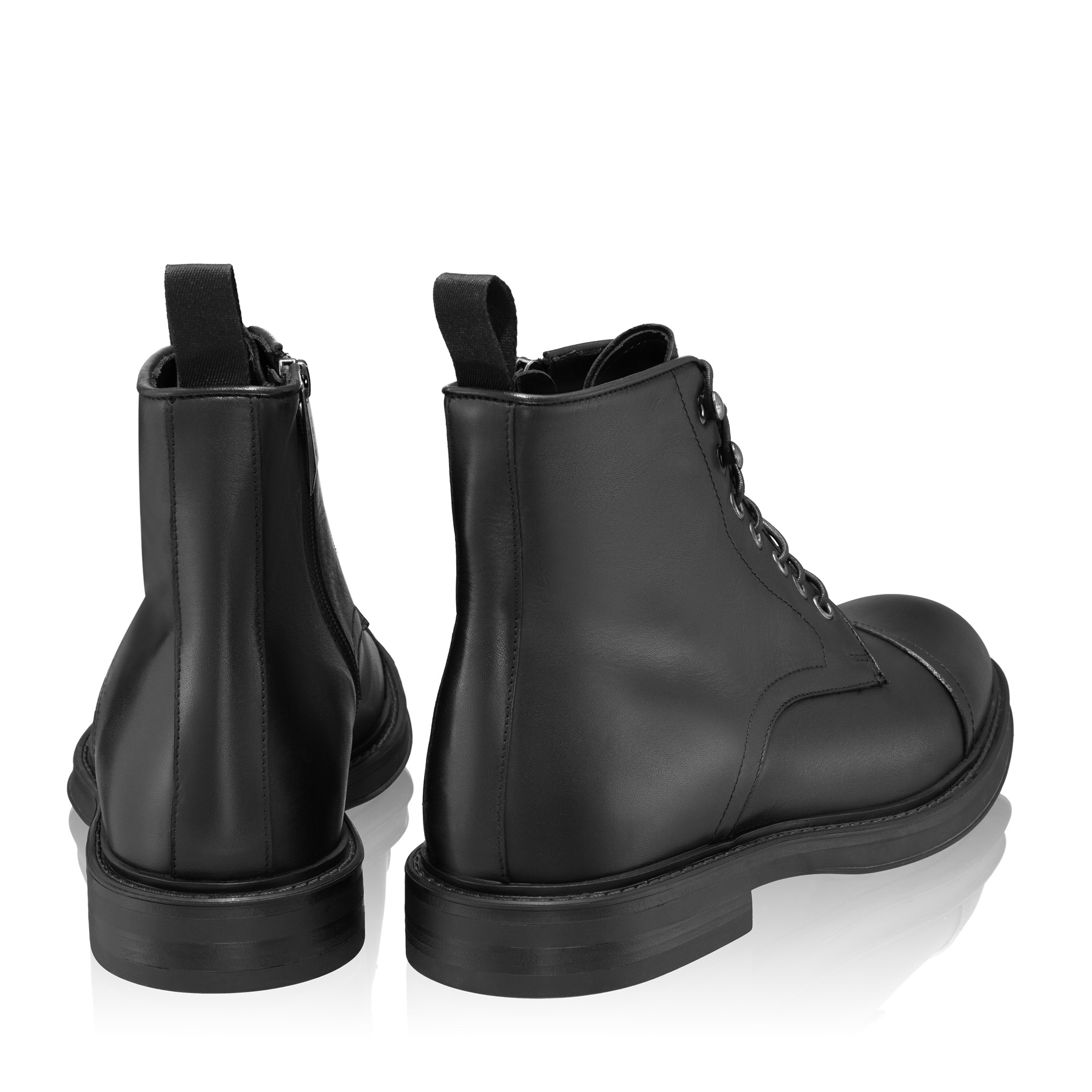 Men Natural Leather Casual Boots 7688 Vitello Black
