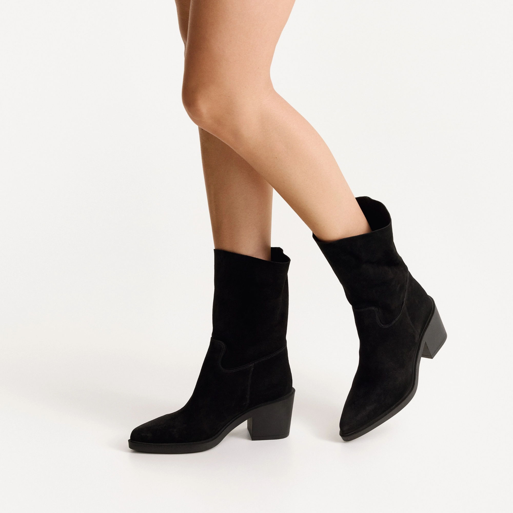 Women Suede Leather Boots 7950 Crosta Black