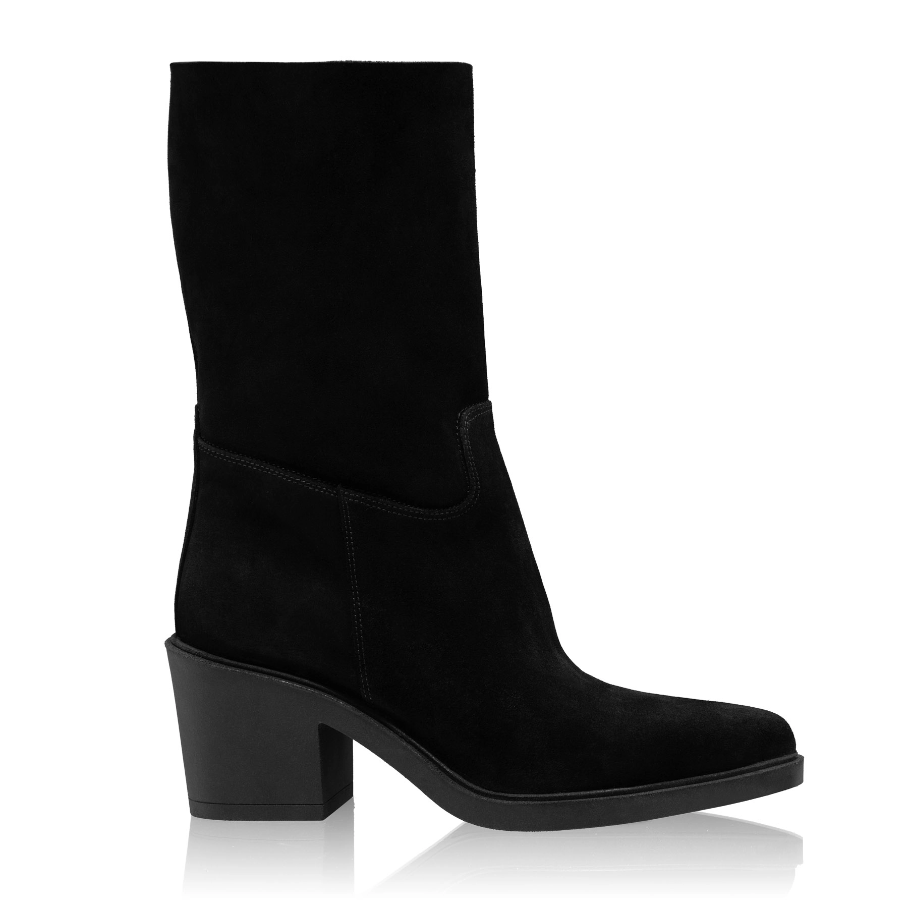 Women Suede Leather Boots 7950 Crosta Black