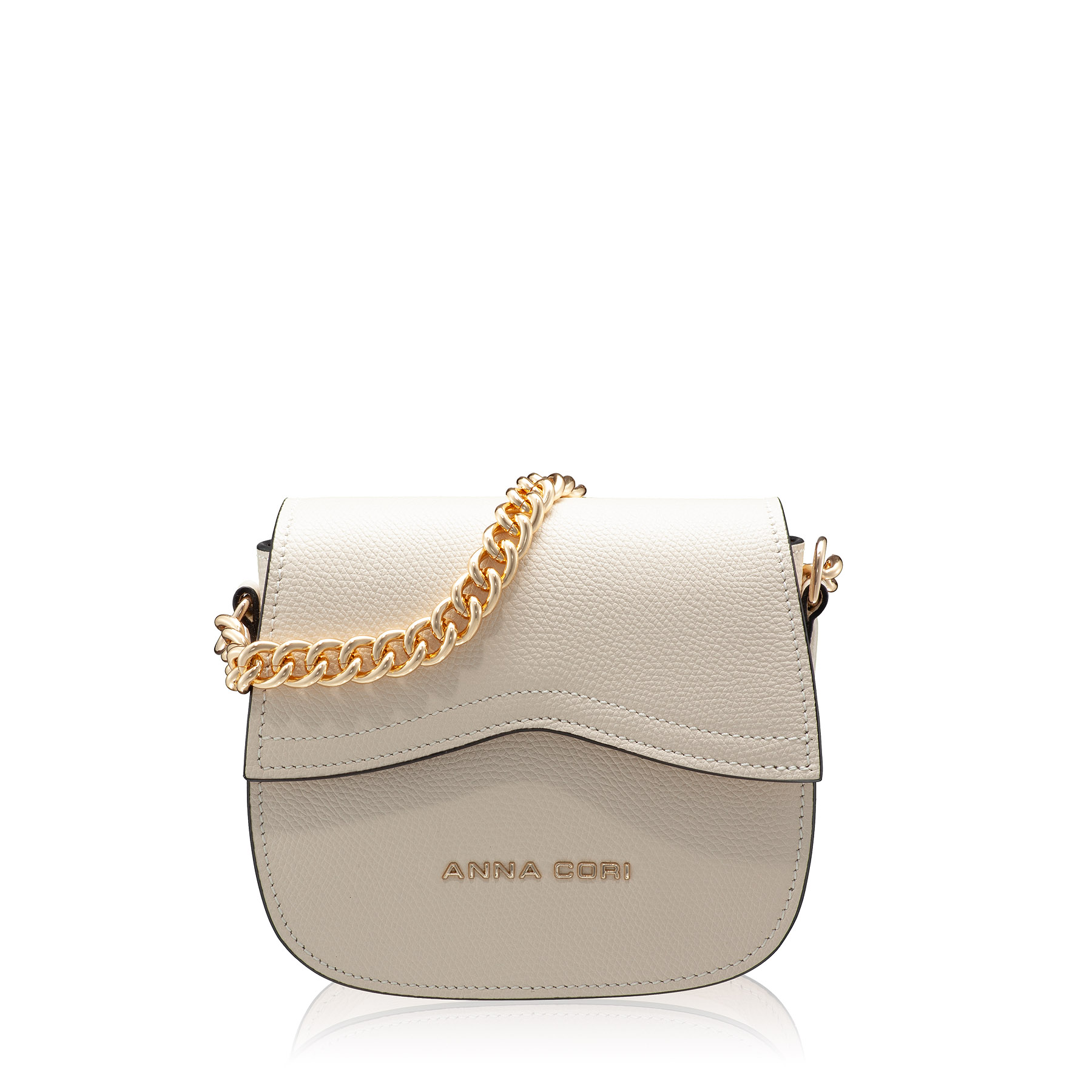 Women Leather Shoulder Bag NEVADA VIT STAMP PANNA