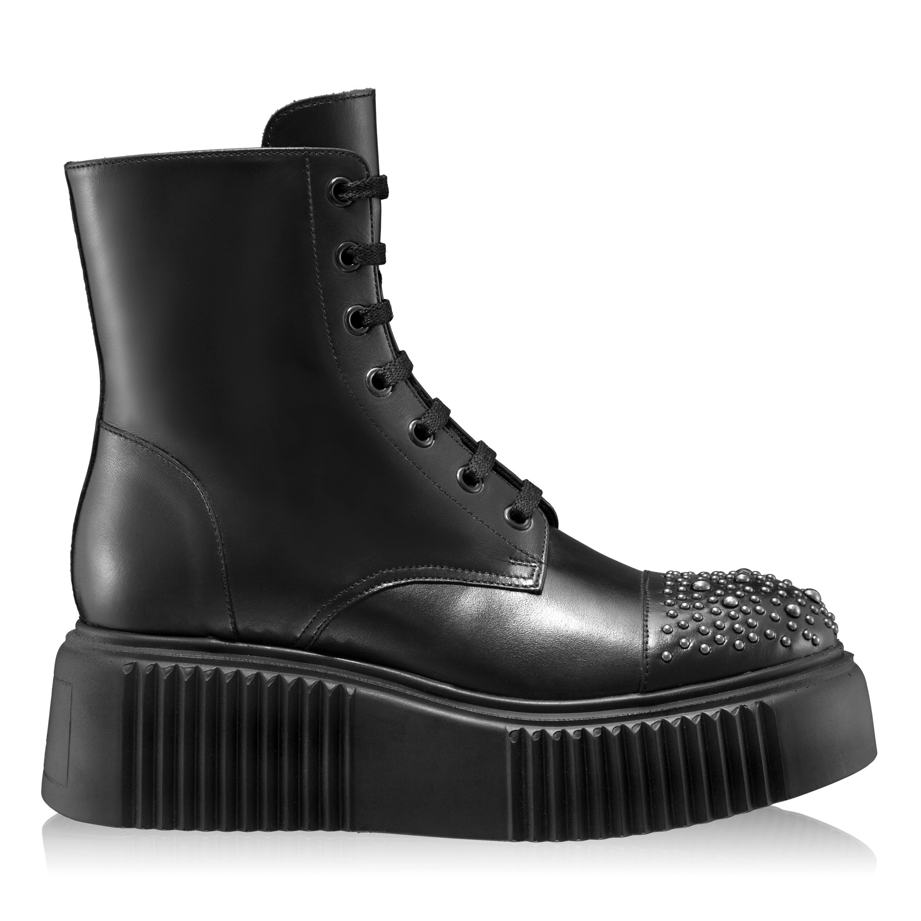 Women Leather Casual Boots 7261 Vitello Black