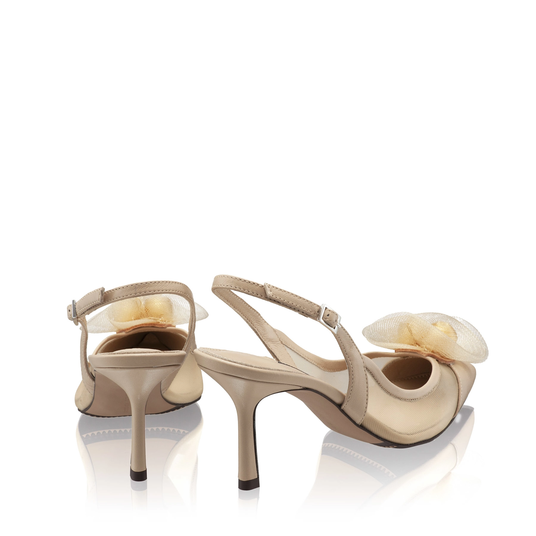 Elegant Women’s Shoes 8086 Nappa+Mesh Beige