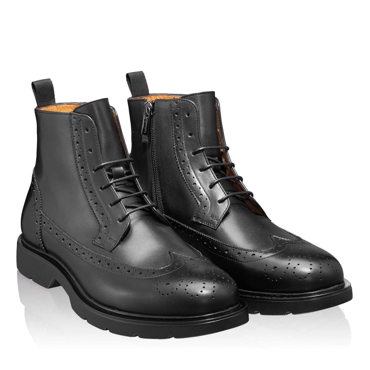 Men genuine leather boots 6925 Vitello Black