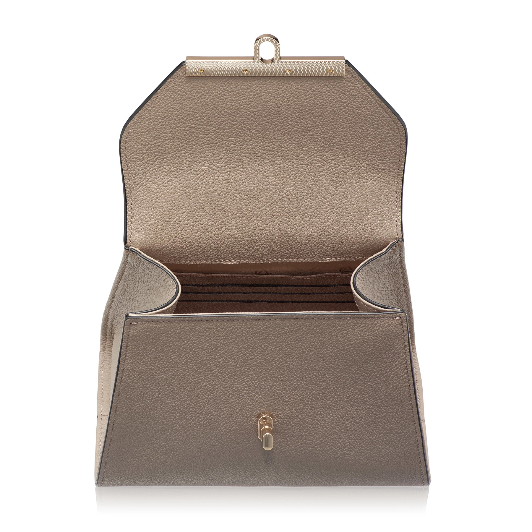Women Leather Handbag MARY 01 Bottalato Taupe