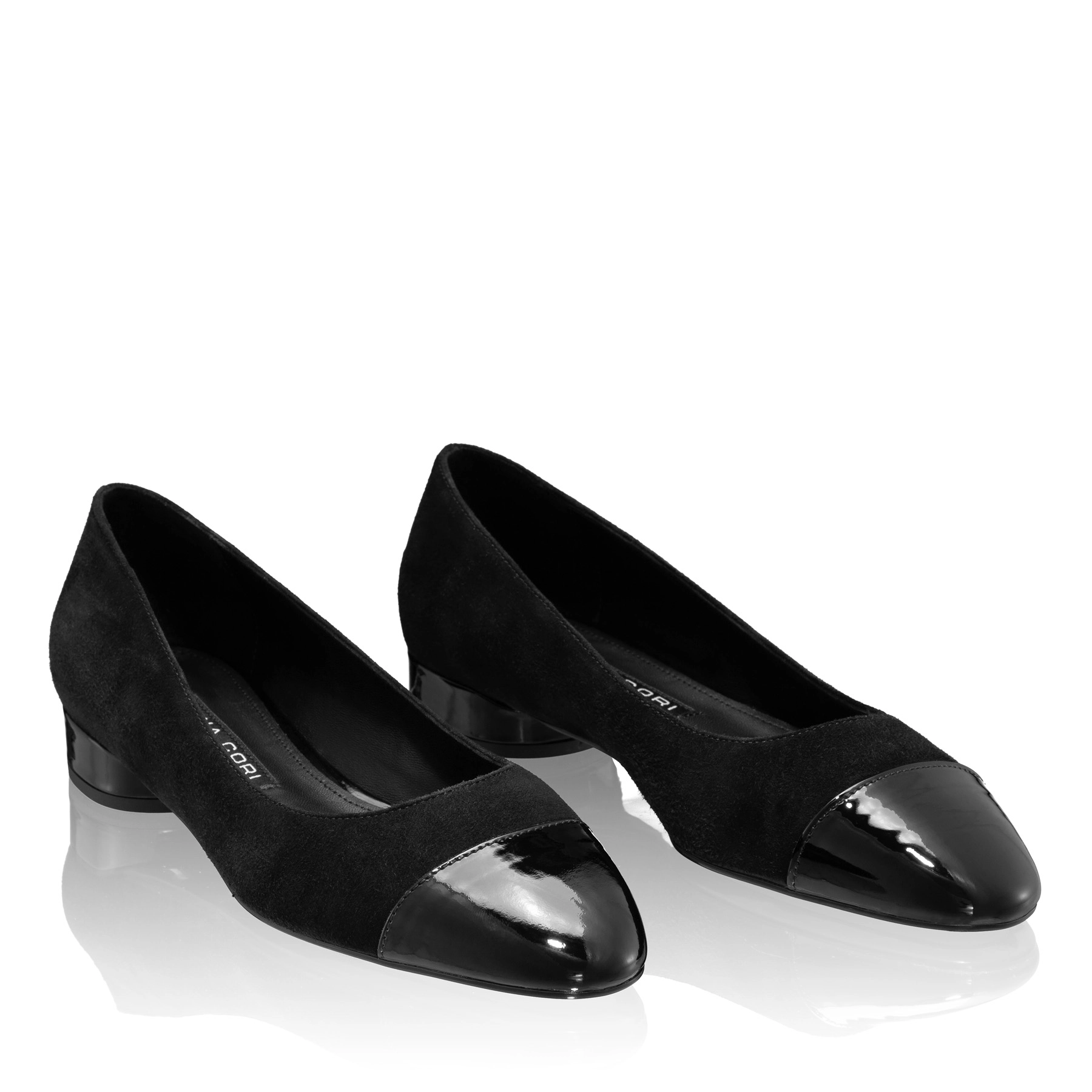 Kiteen-heel Slingback Pumps 8120 Camoscio+Lac Black