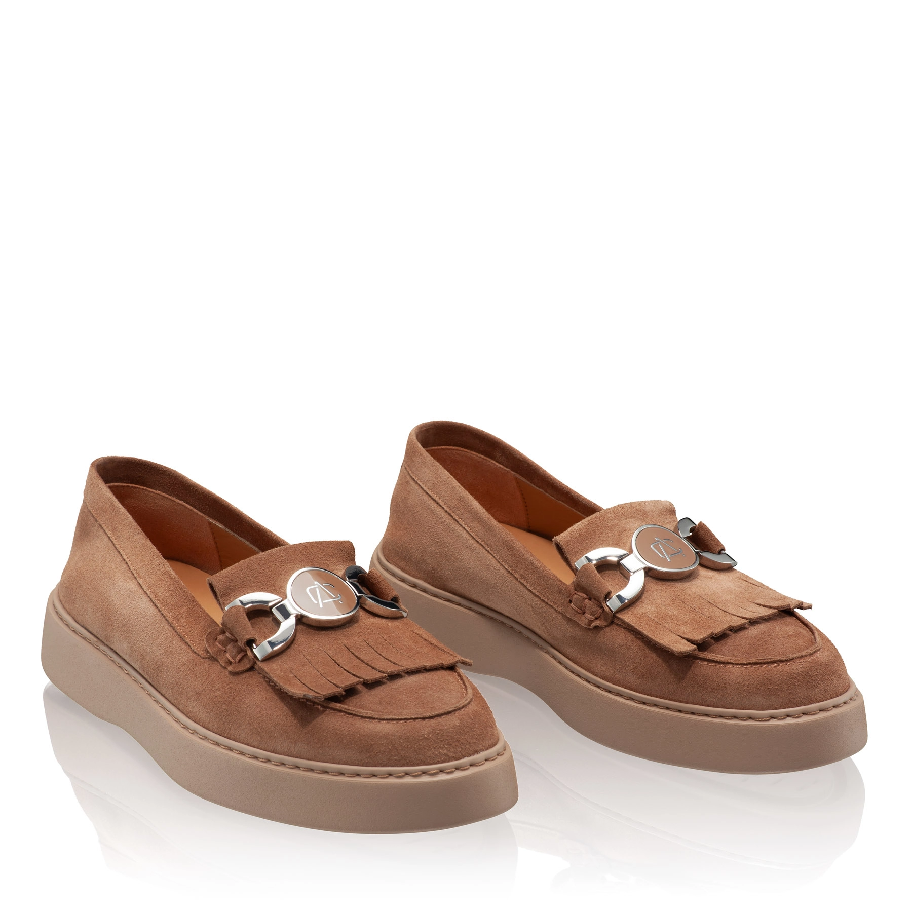 Women Casual Genuine Leather Loafers  8137 Crosta Brown