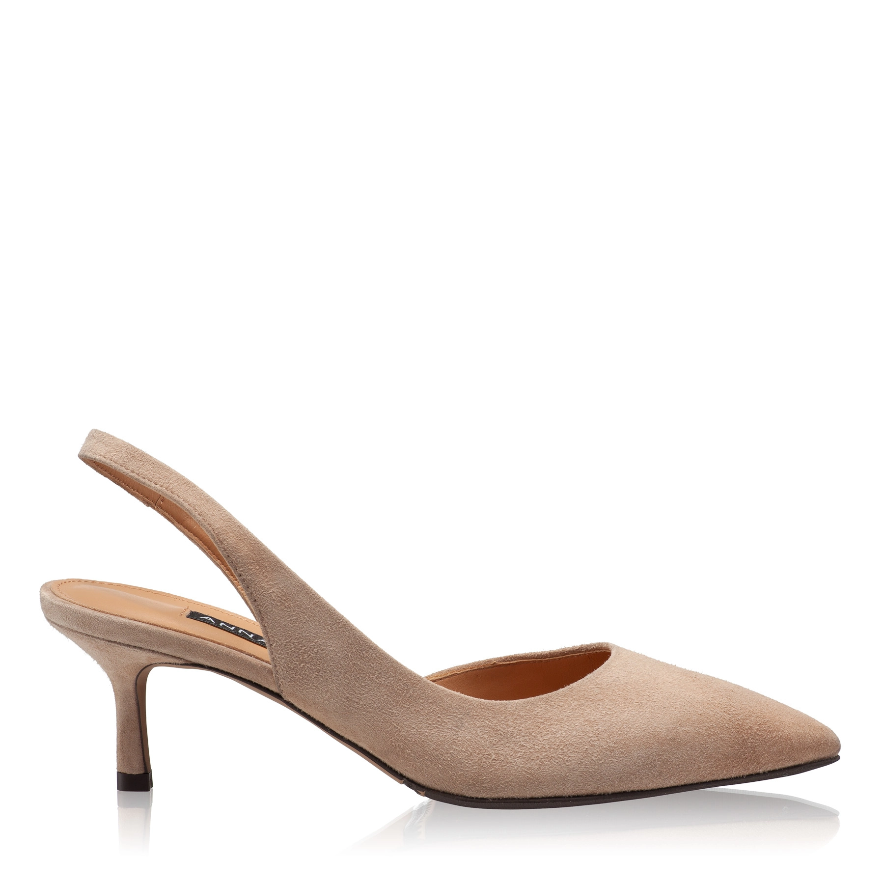 Mid-heel Slingback Pumps 8064 Camoscio Beige