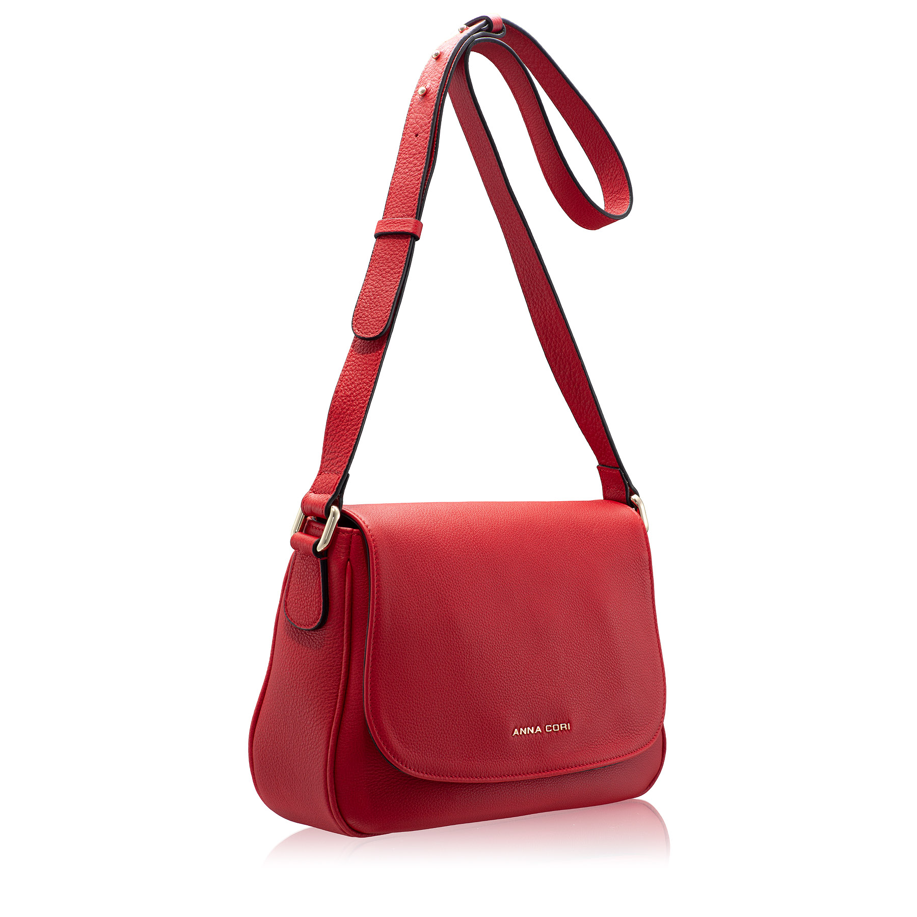 Women Leather Shoulder Bag DELICE BOTTALATO RED