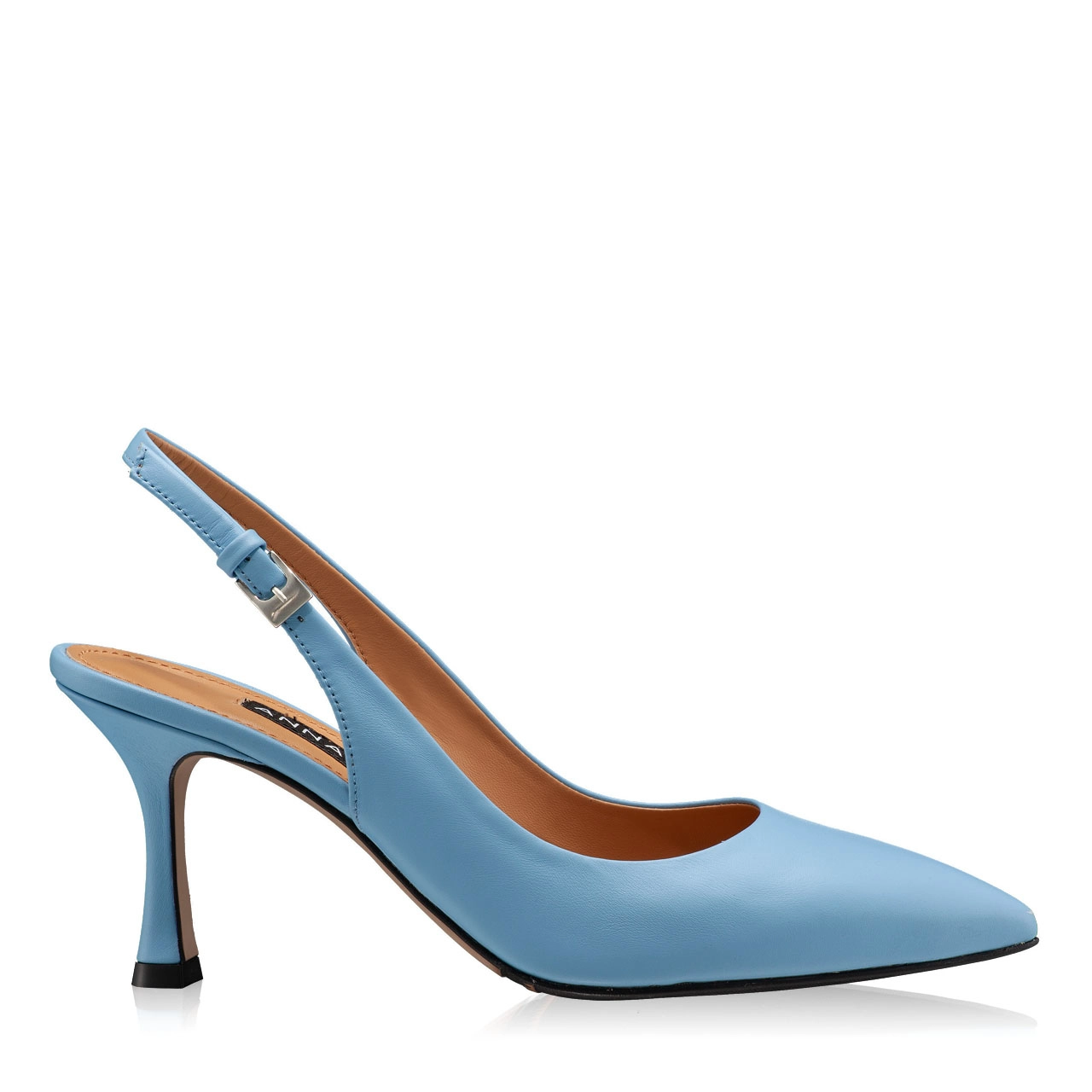 Mid-heel Slingback Pumps 5728 Vitello Azzurro