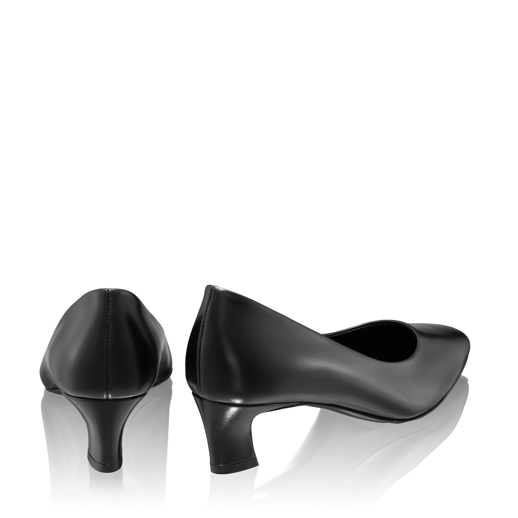 Mid-heel Pointed Toe Pumps 8218 Vitello Black