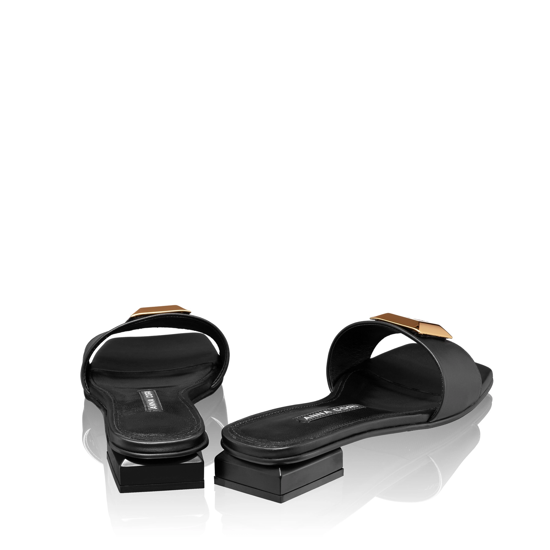 Women Leather Mules 7828 Vitello Black
