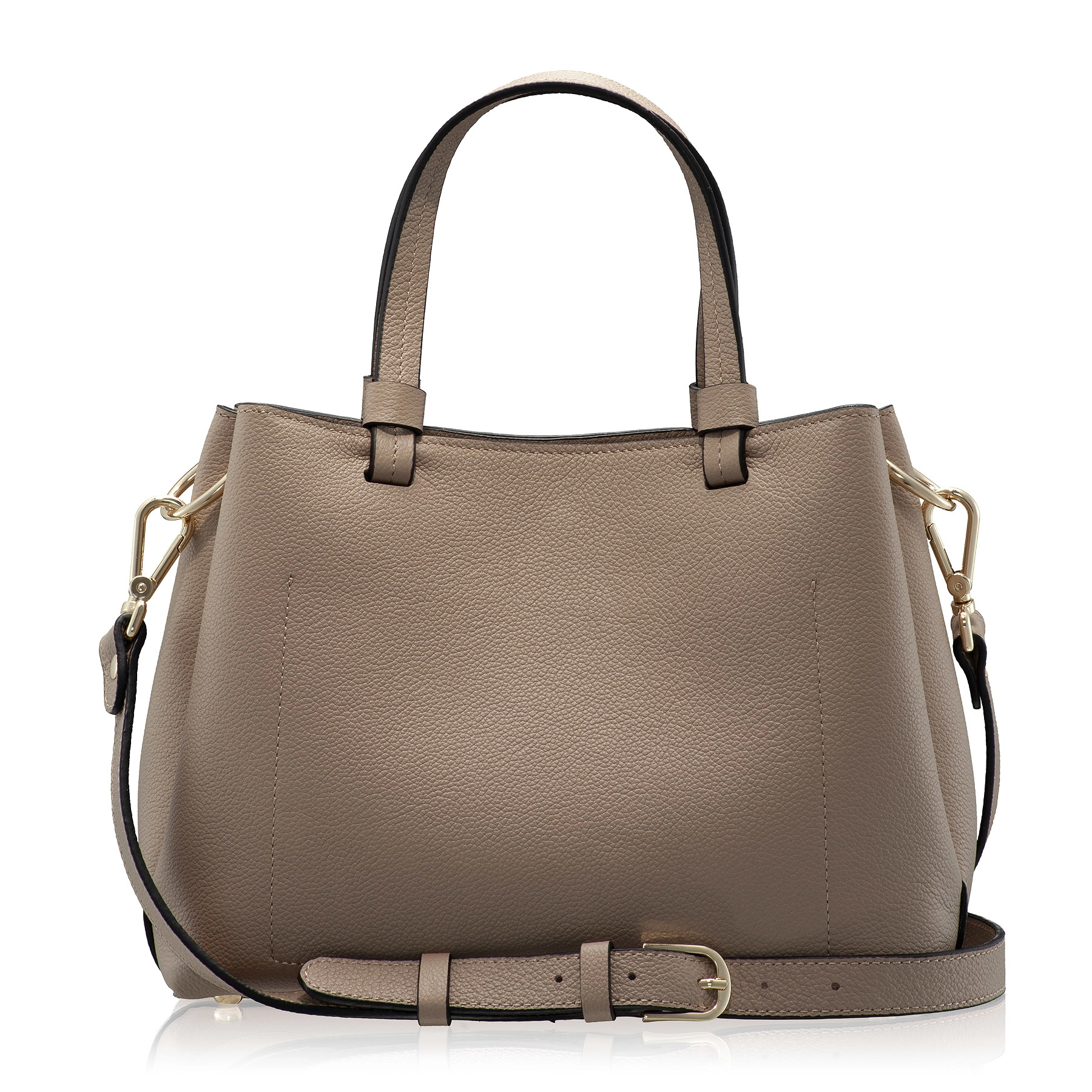 Women Leather Hand Bag CAYA 02 BOTTALATO TAUPE