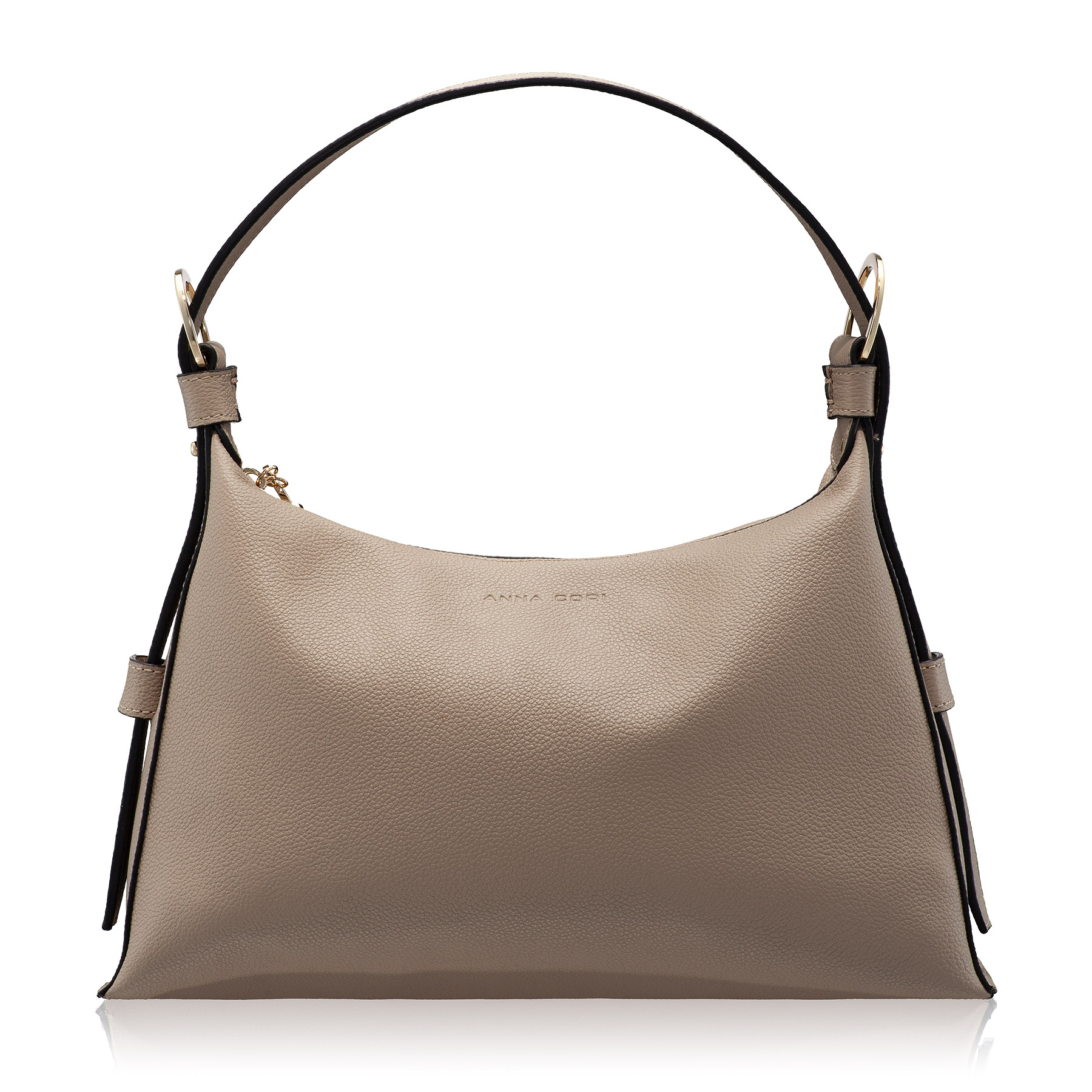 Women Leather Handbag DEYA 02 BOTTALATO TAUPE