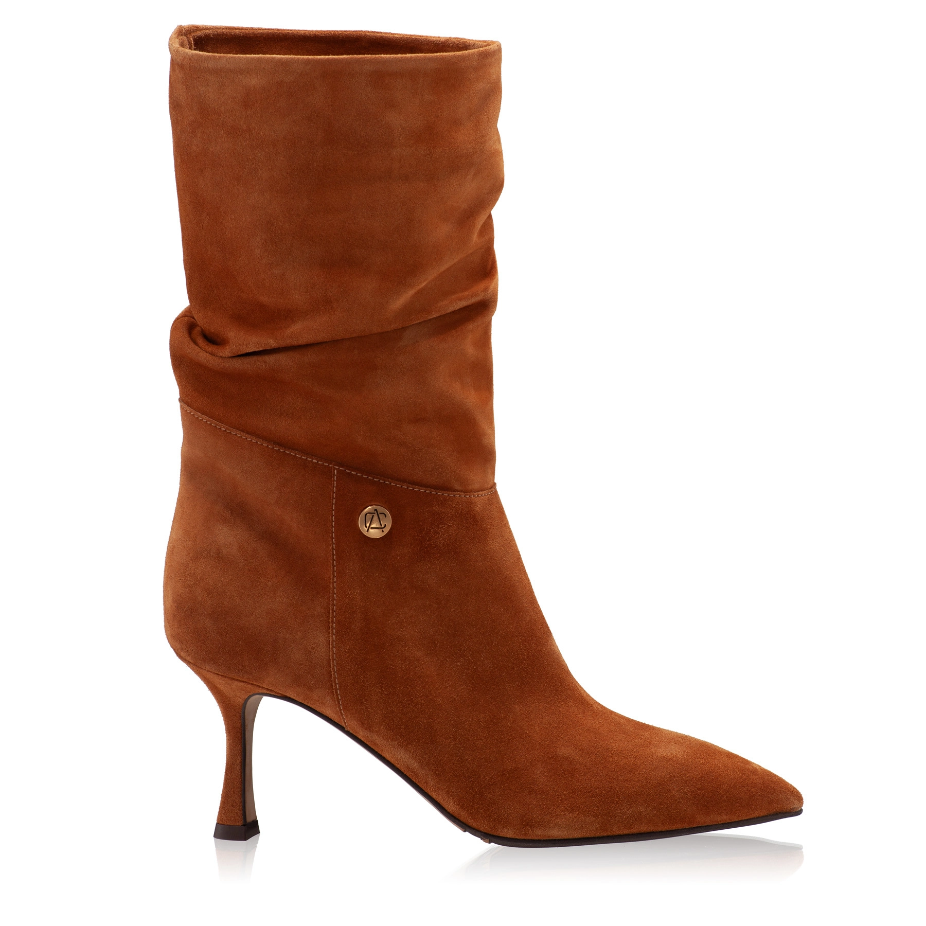 Mid-heel Suede Leather Boots 6476 Camoscio Cuoio