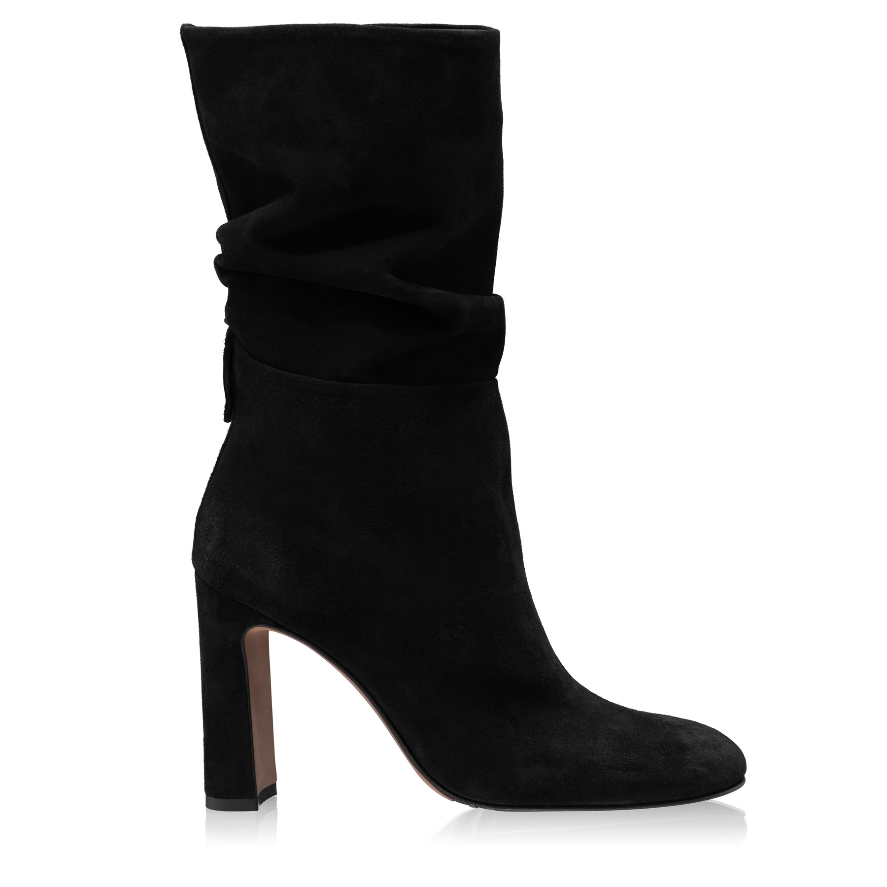 Women Suede Leather High-heel Boots 6399 Camoscio Black