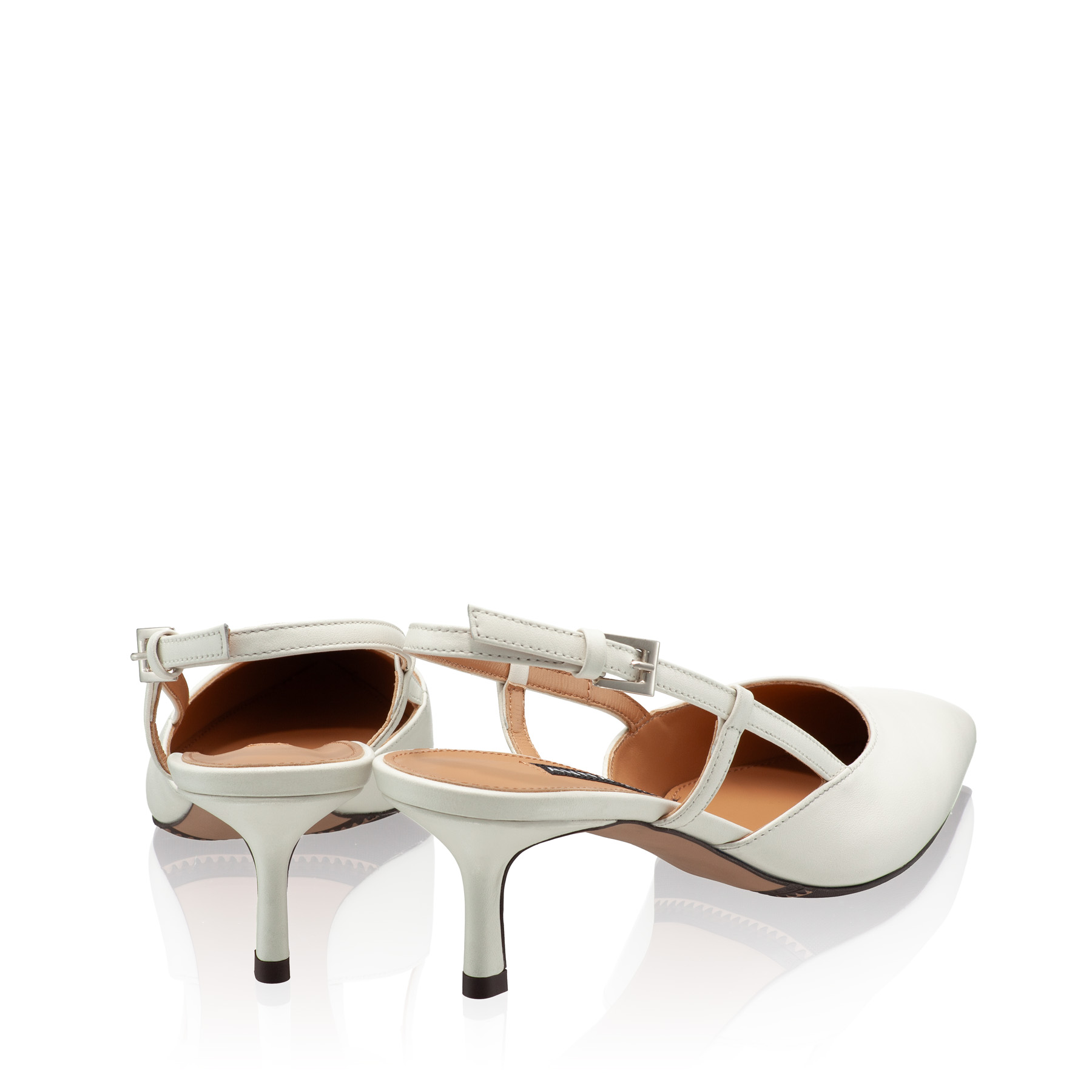 Mid-heel Slingback Pumps 8053 Vitello Panna