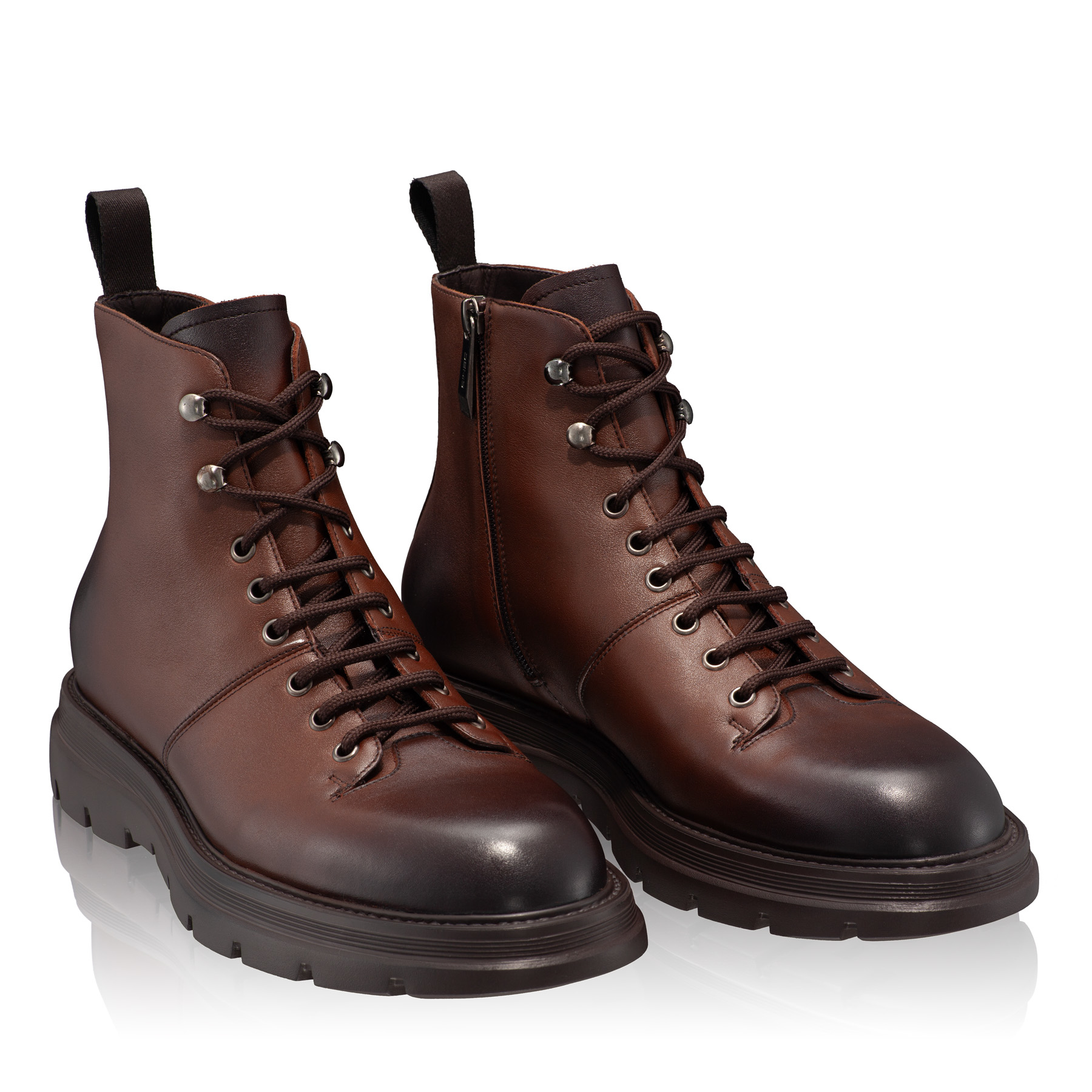 Men Leather Casual Boots 7694 Vitello Brown
