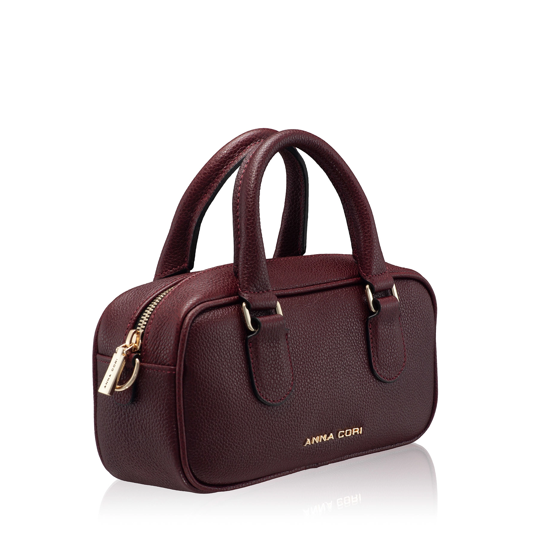 Women Leather Handbag TINY 01 BOTTALATO BORDO