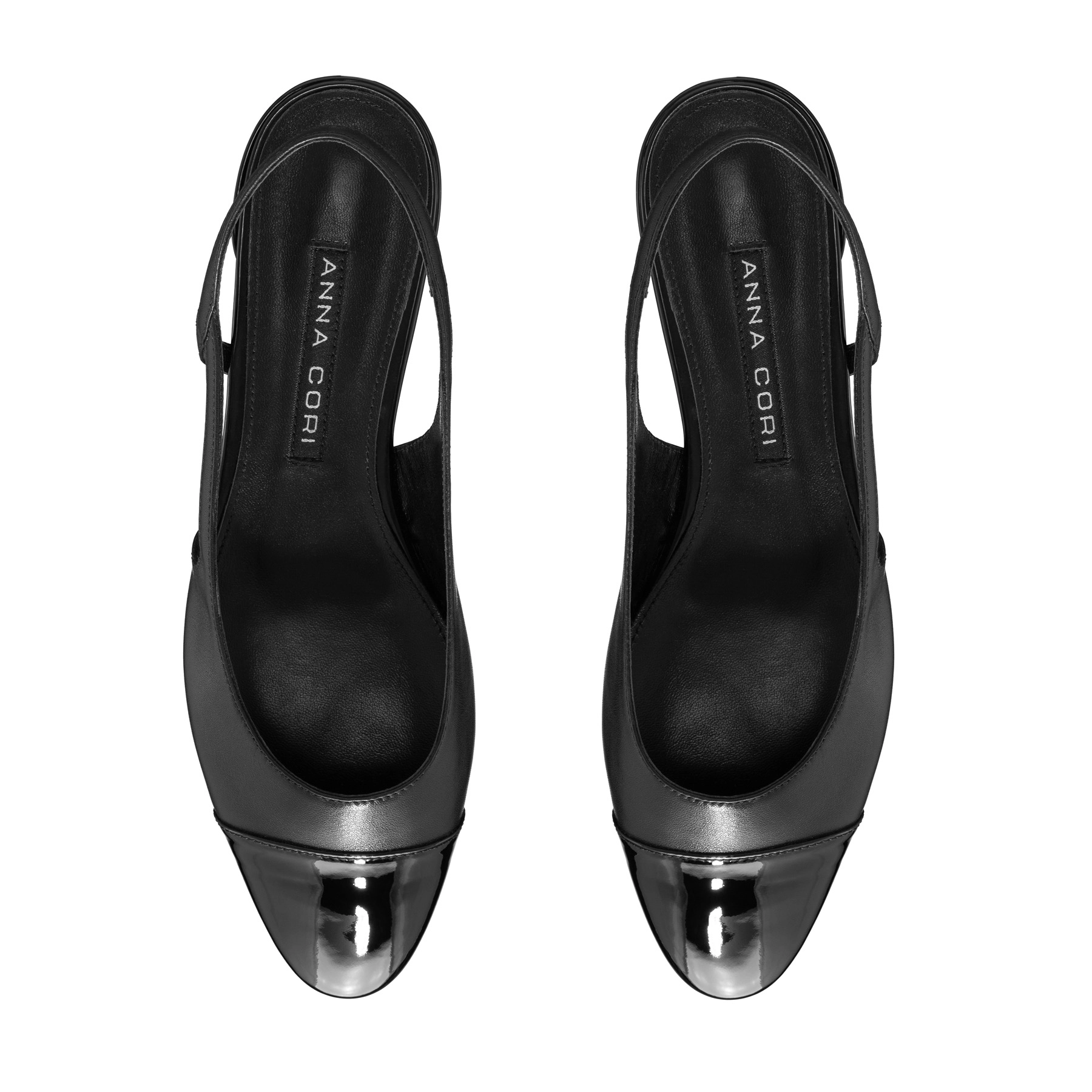 Mid-heel Slingback Pumps 8078 Vitello+Lac Black