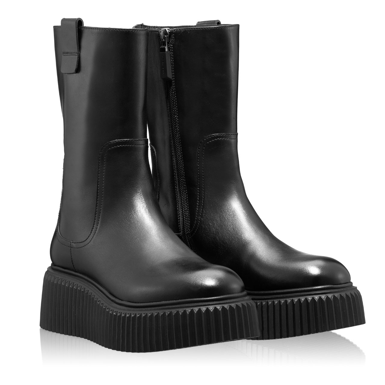 Women Leather Boots 7129 Vitello Black