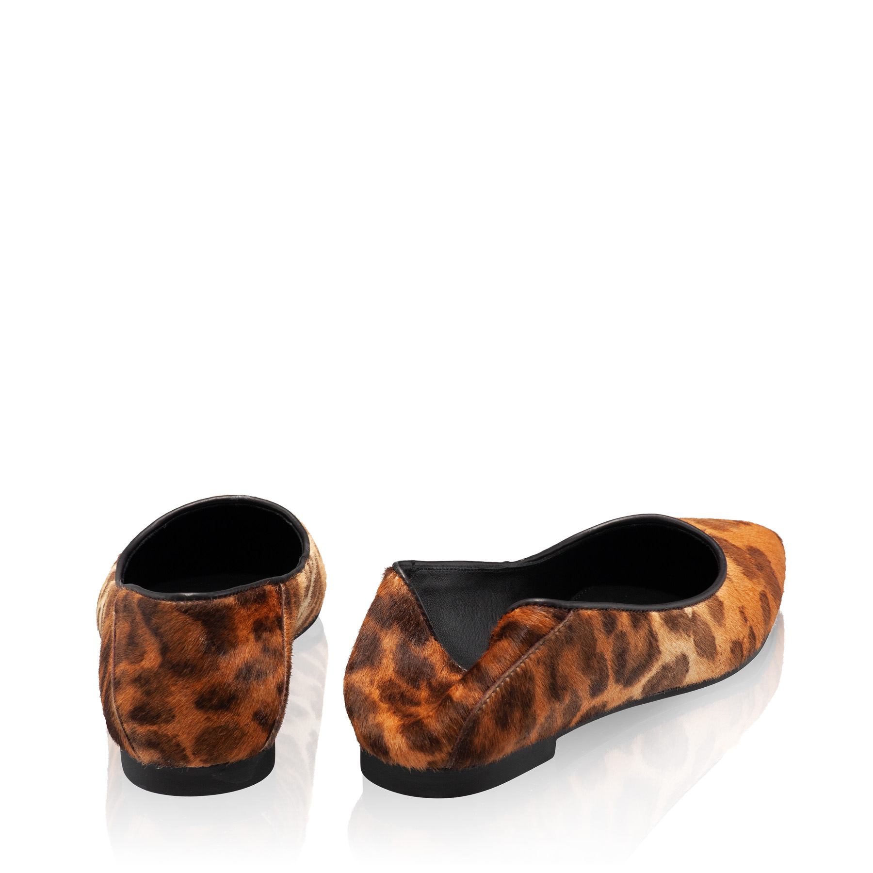 Women Ballerina Flats 8182 Cavallino Leopard Camel+Brown