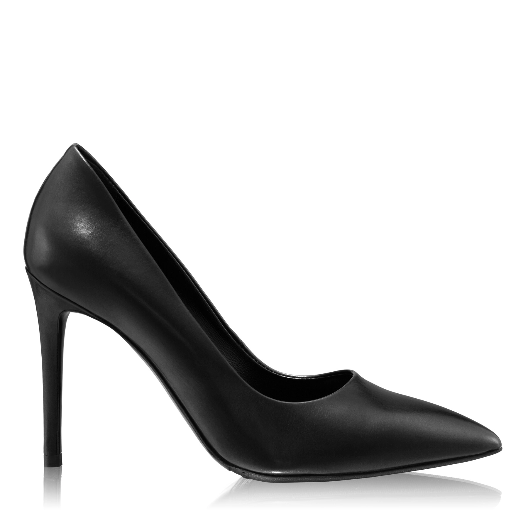 Mid-heel Pointed Toe Pumps 7868 Vitello Black
