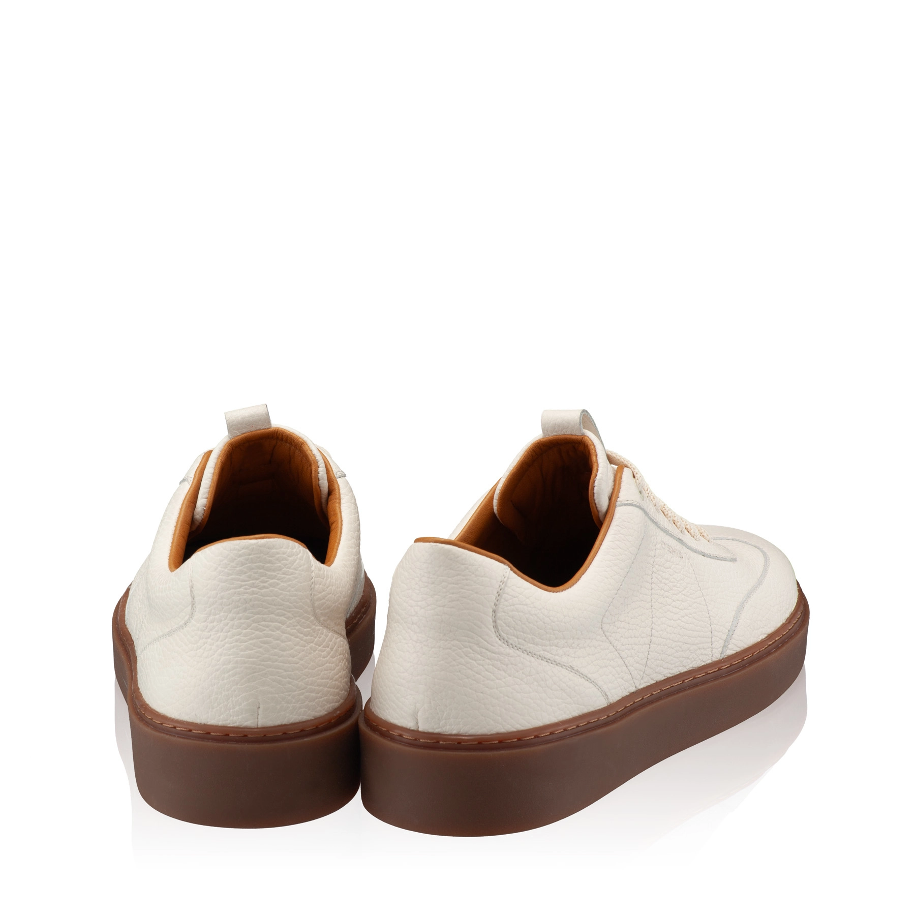 Men Leather Sport Shoes 7610 Bottalato Panna