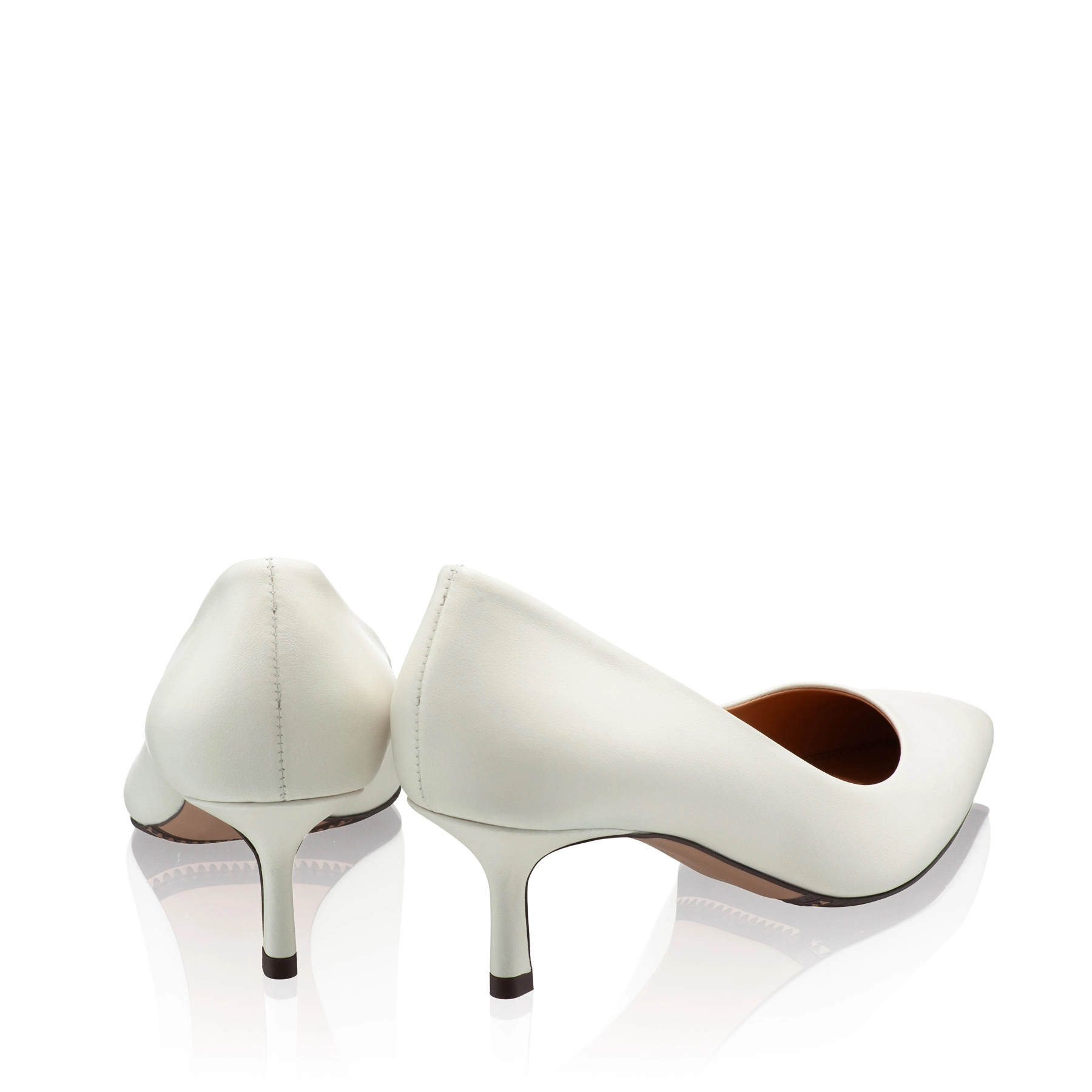 Kitten-heel Leather Pumps 8087 Vitello Panna