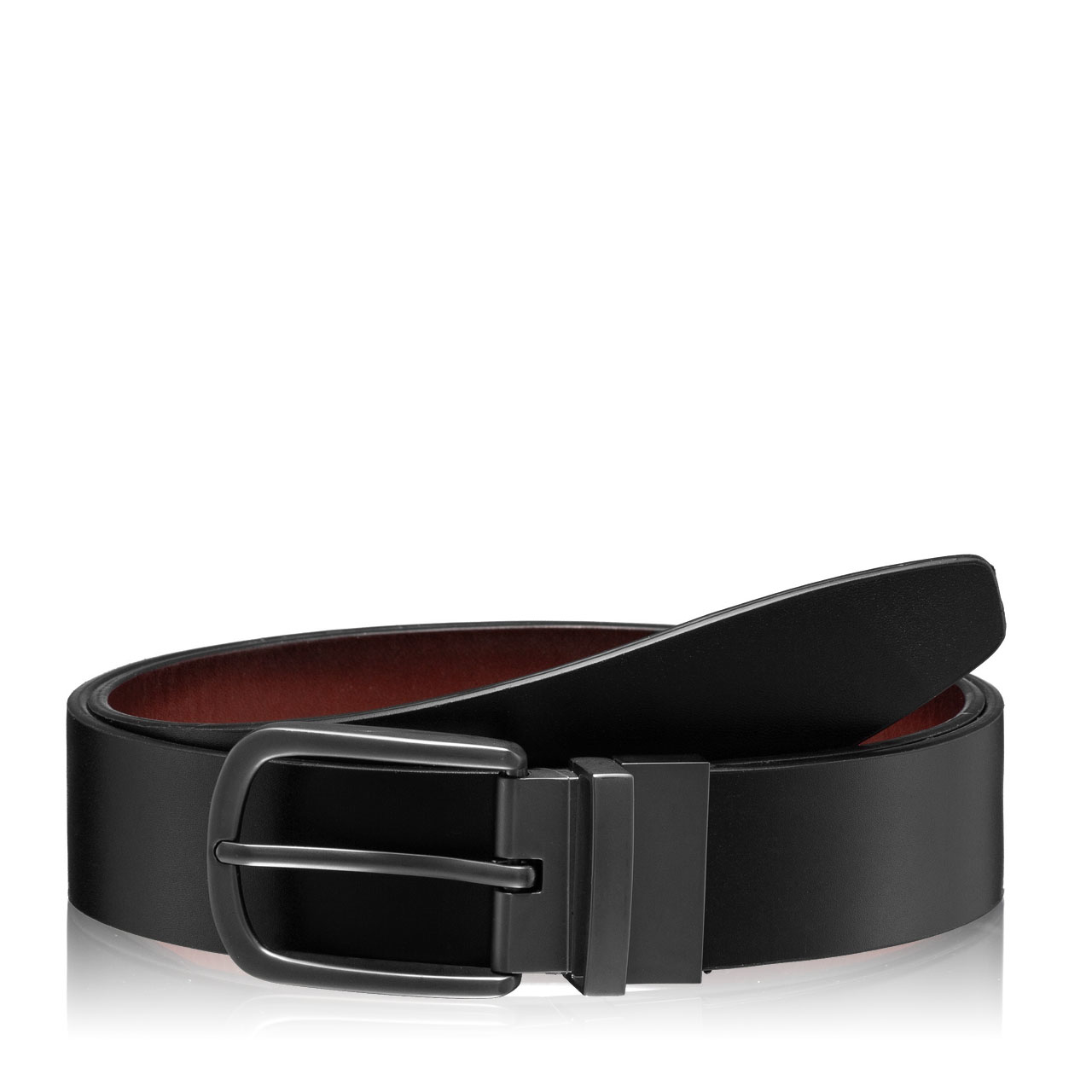 Leather Men Belt  88 VIT BLACK+BROWN