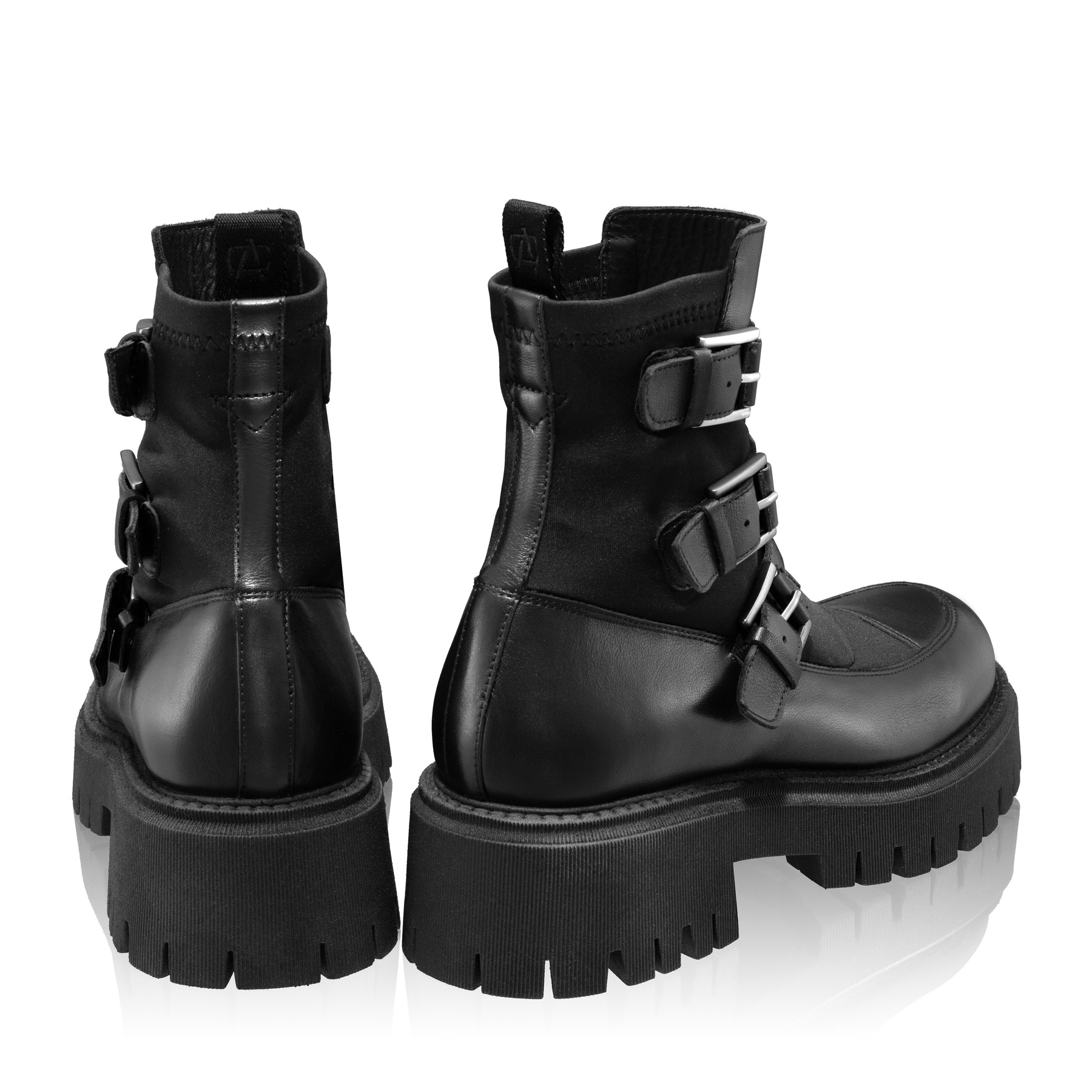 Women Leather Boots 6406 Vitello+Stretch Black