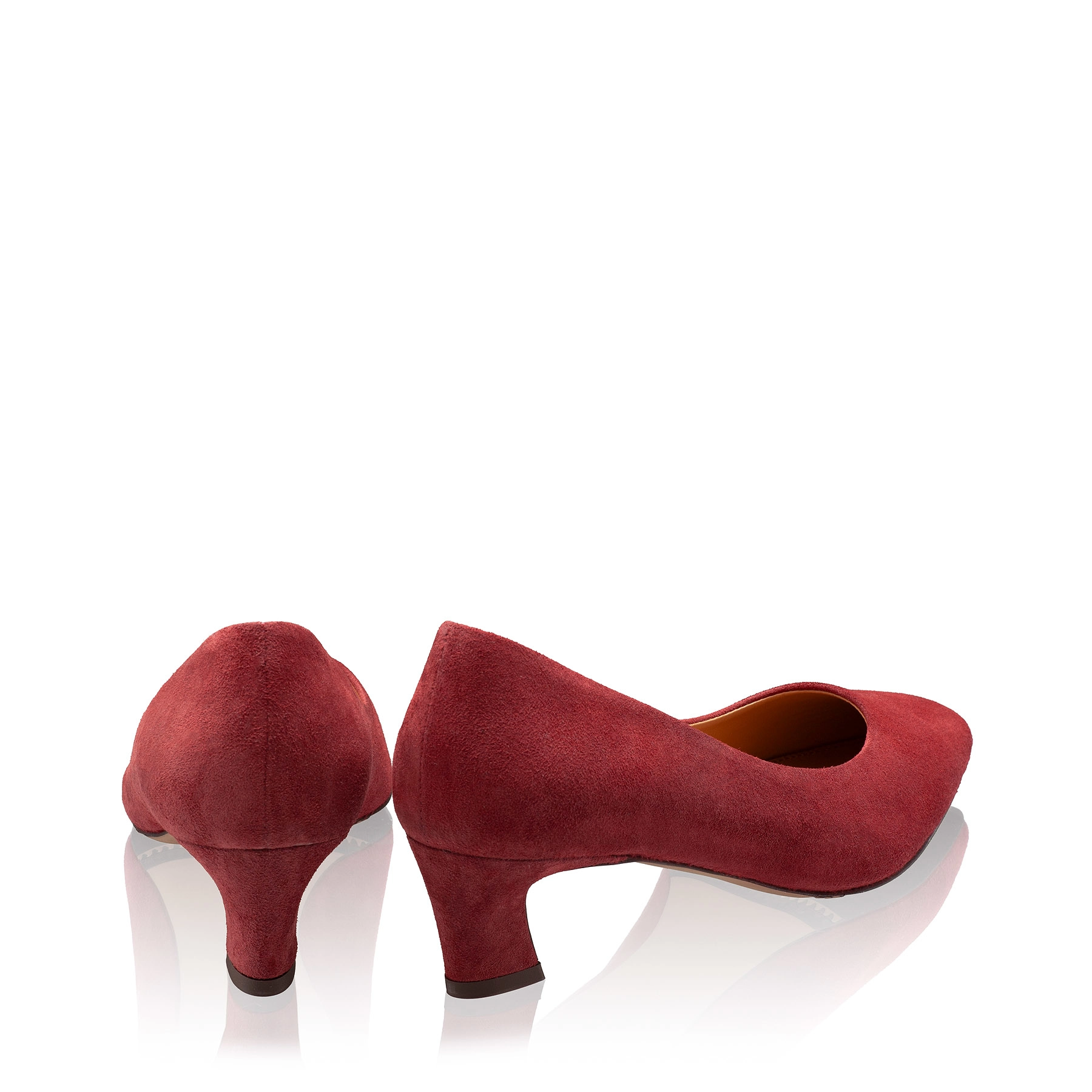 Mid-heel Pointed Toe Pumps 8218 Camoscio Bordo
