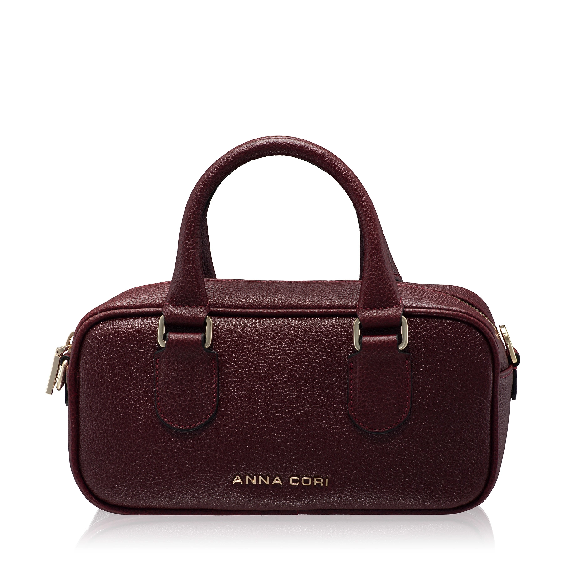 Women Leather Handbag TINY 01 BOTTALATO BORDO