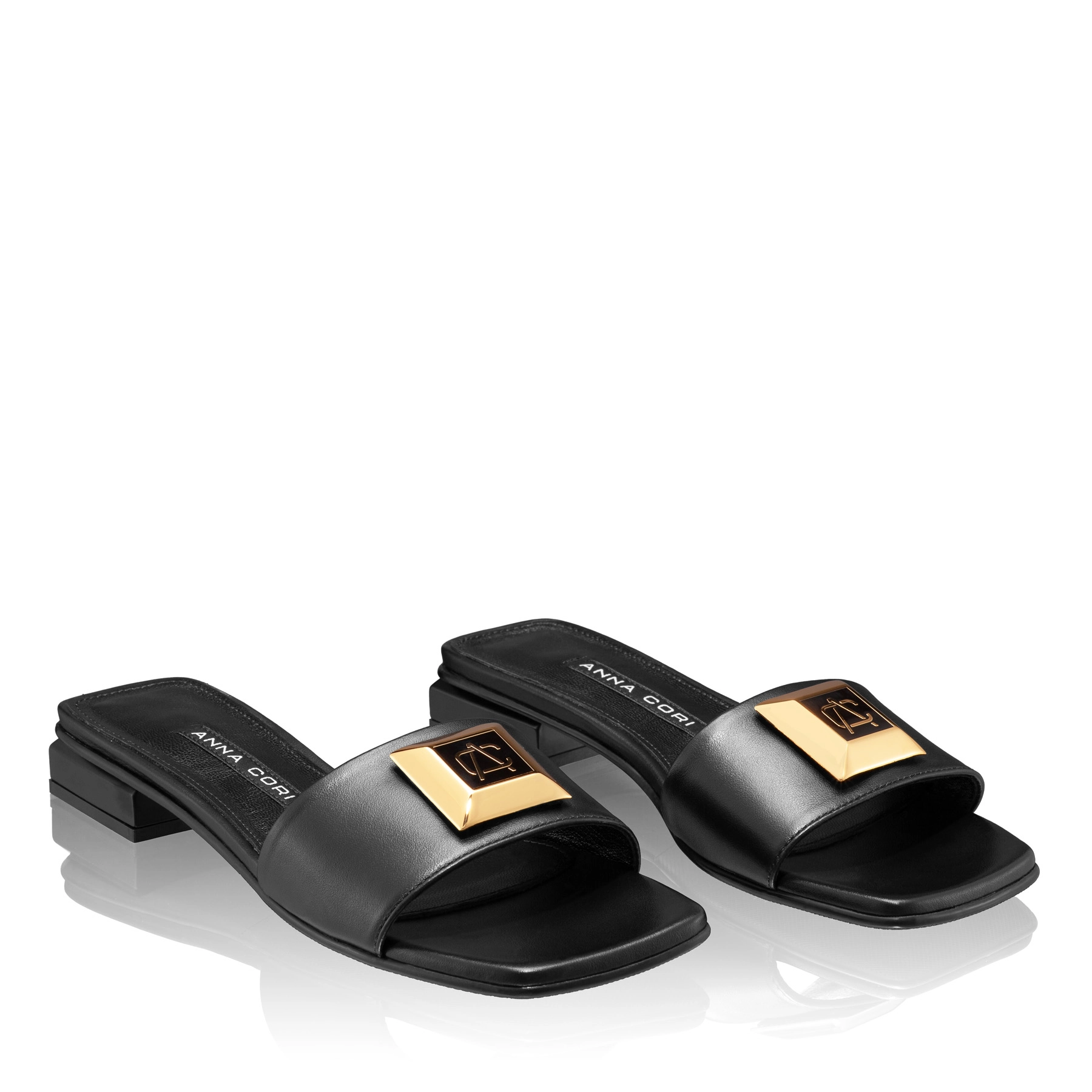 Women Leather Mules 7828 Vitello Black