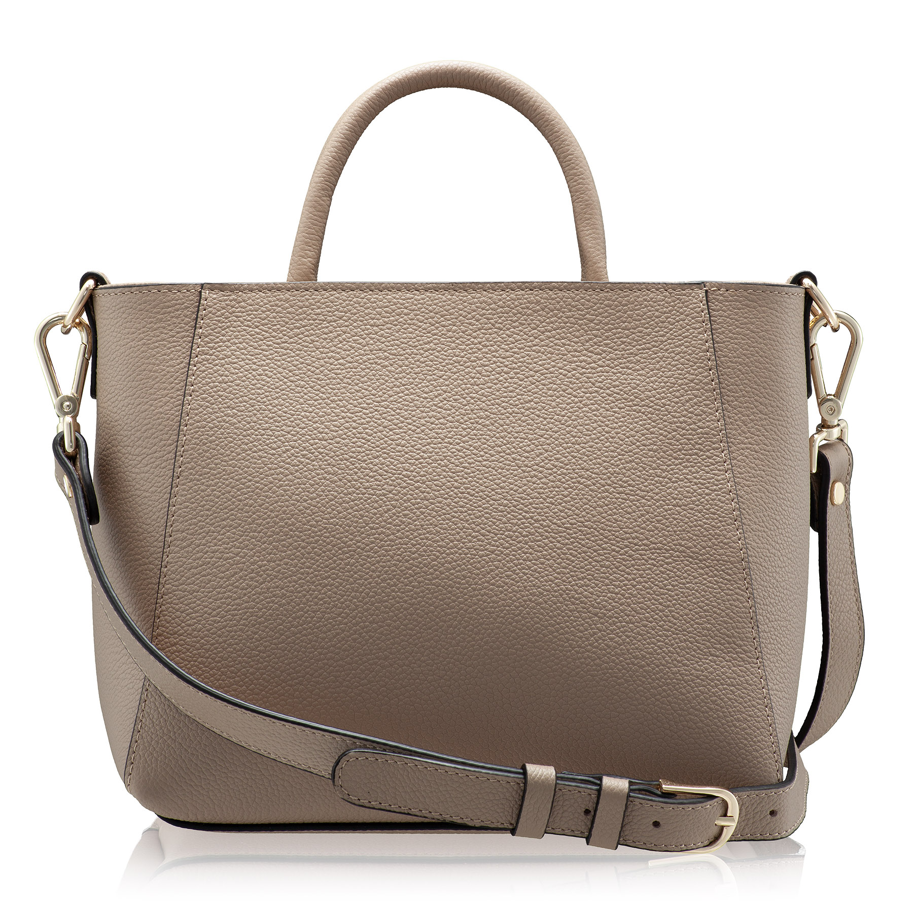 Women Leather Hand Bag CLARINA 04 BOTTALATO TAUPE