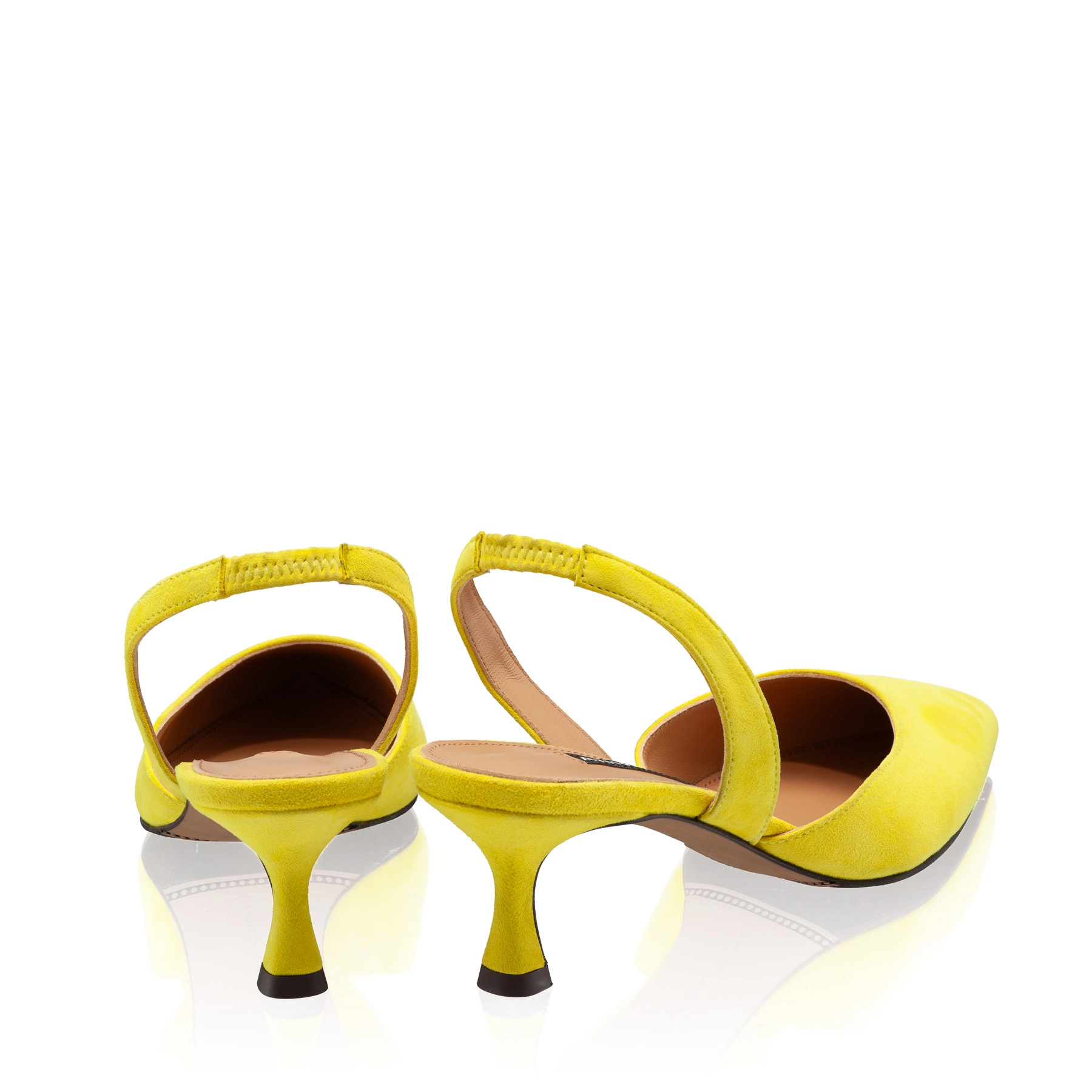 Mid-heel Slingback Pumps 8054 Camoscio Yellow
