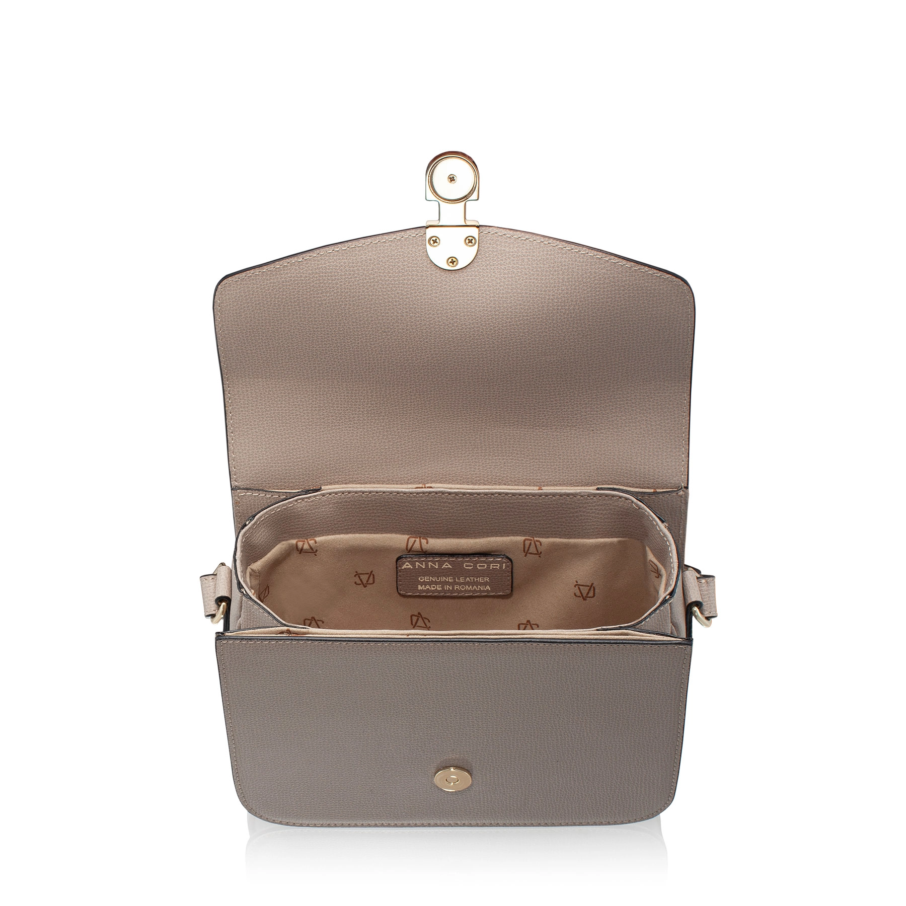 Women Leather Hand Bag ANERA 01 VIT STAMP TAUPE