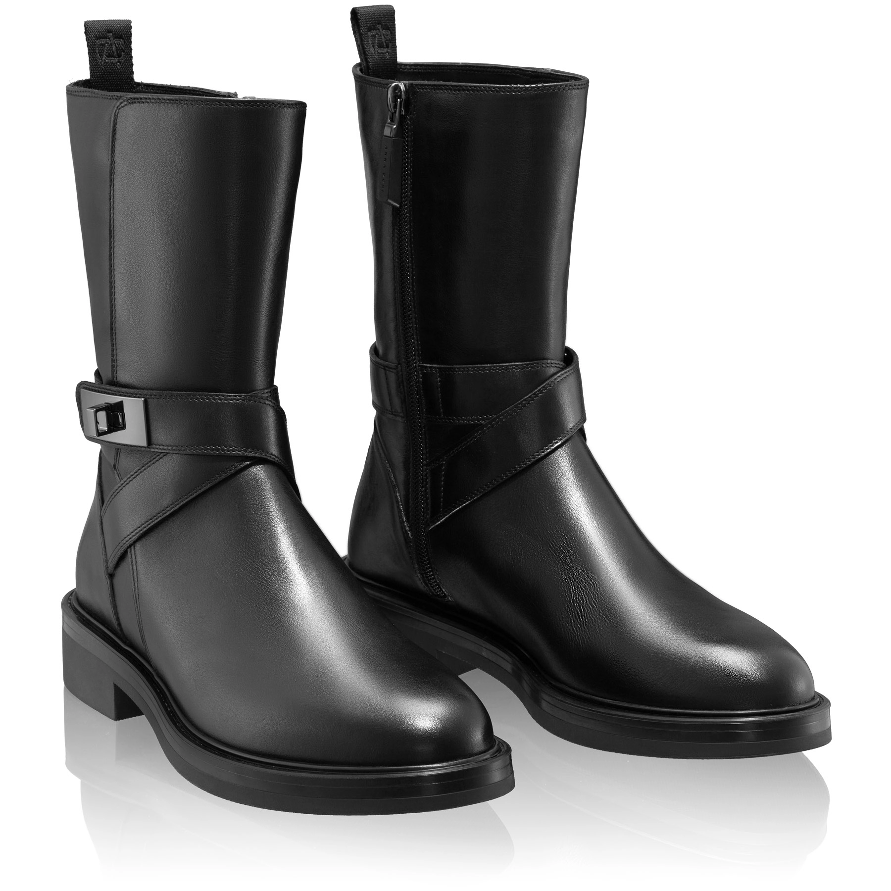 Suede Leather Ankle-Boots 8191 Vitello Black