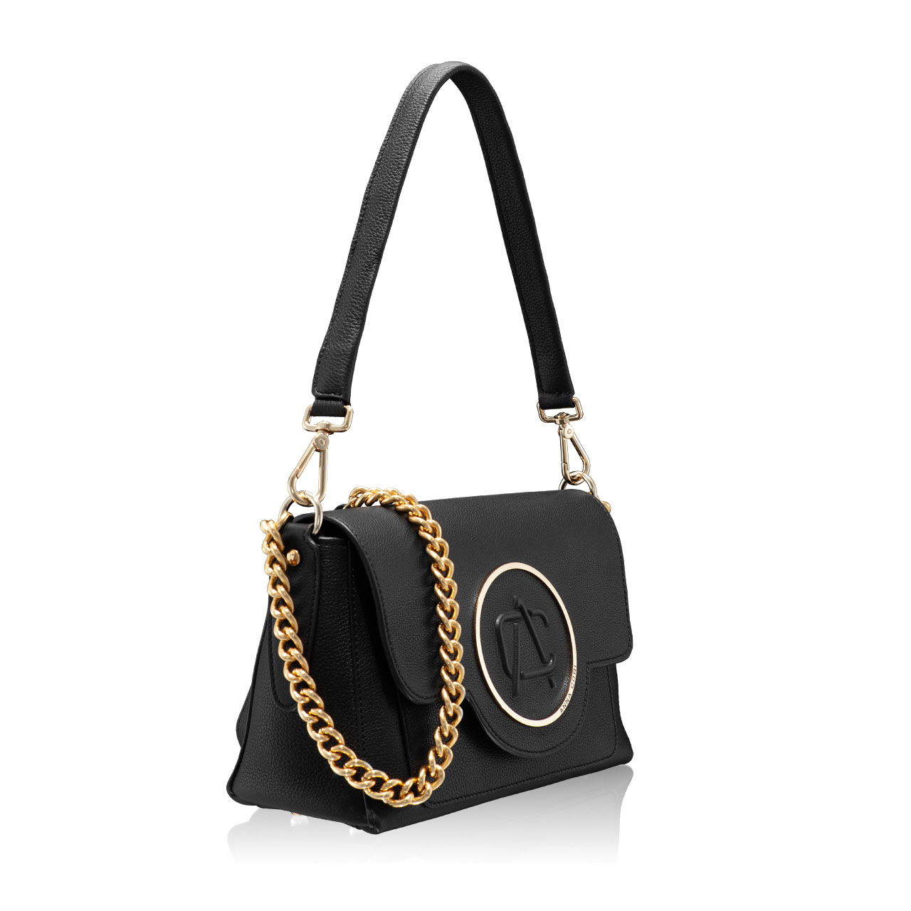 Women Leather Crossbody Bag Tania Bottalato Black