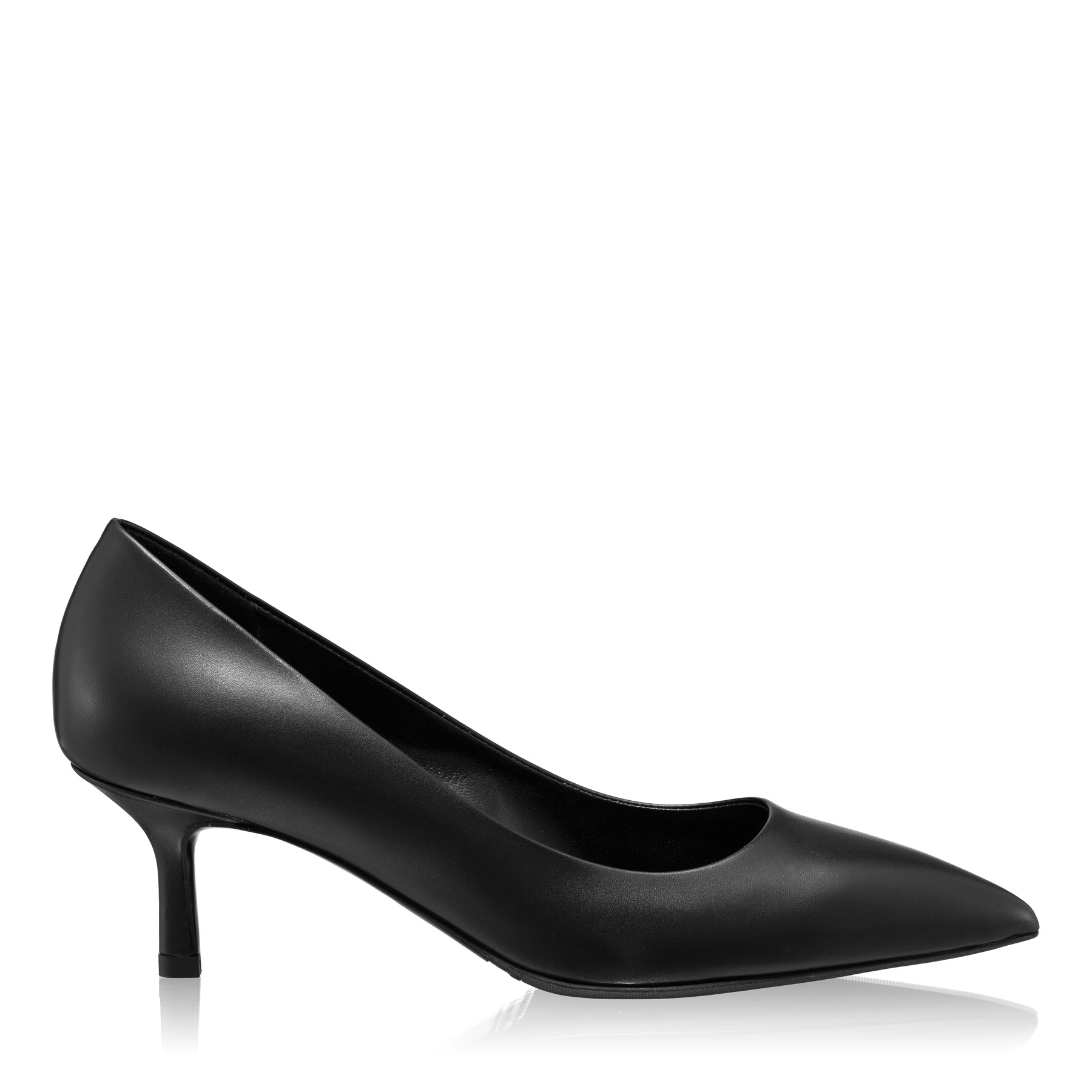Kitten-heel Leather Pumps 8087 Vitello Black