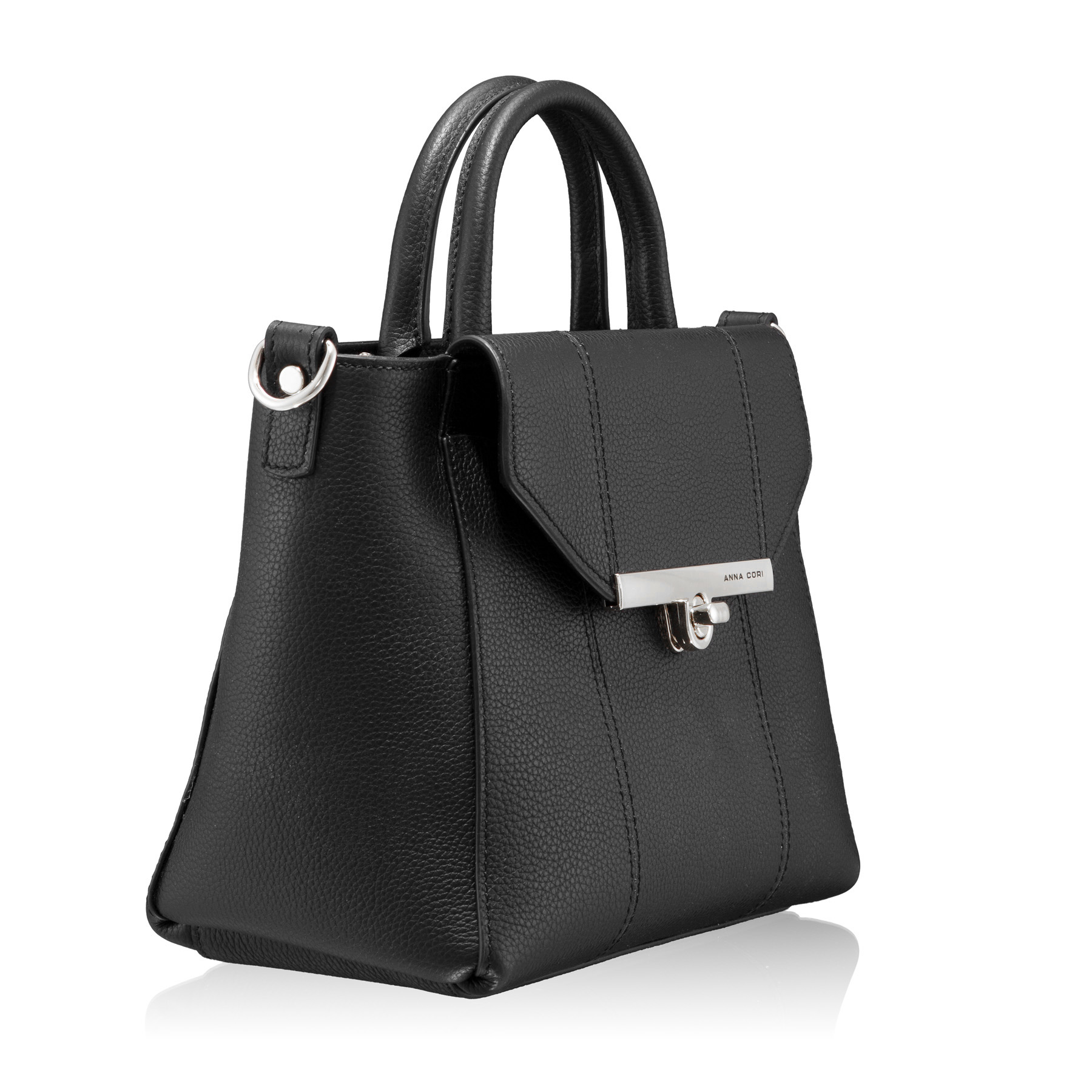 Women Leather Hand Bag CLARINA 04 Bottalato Black