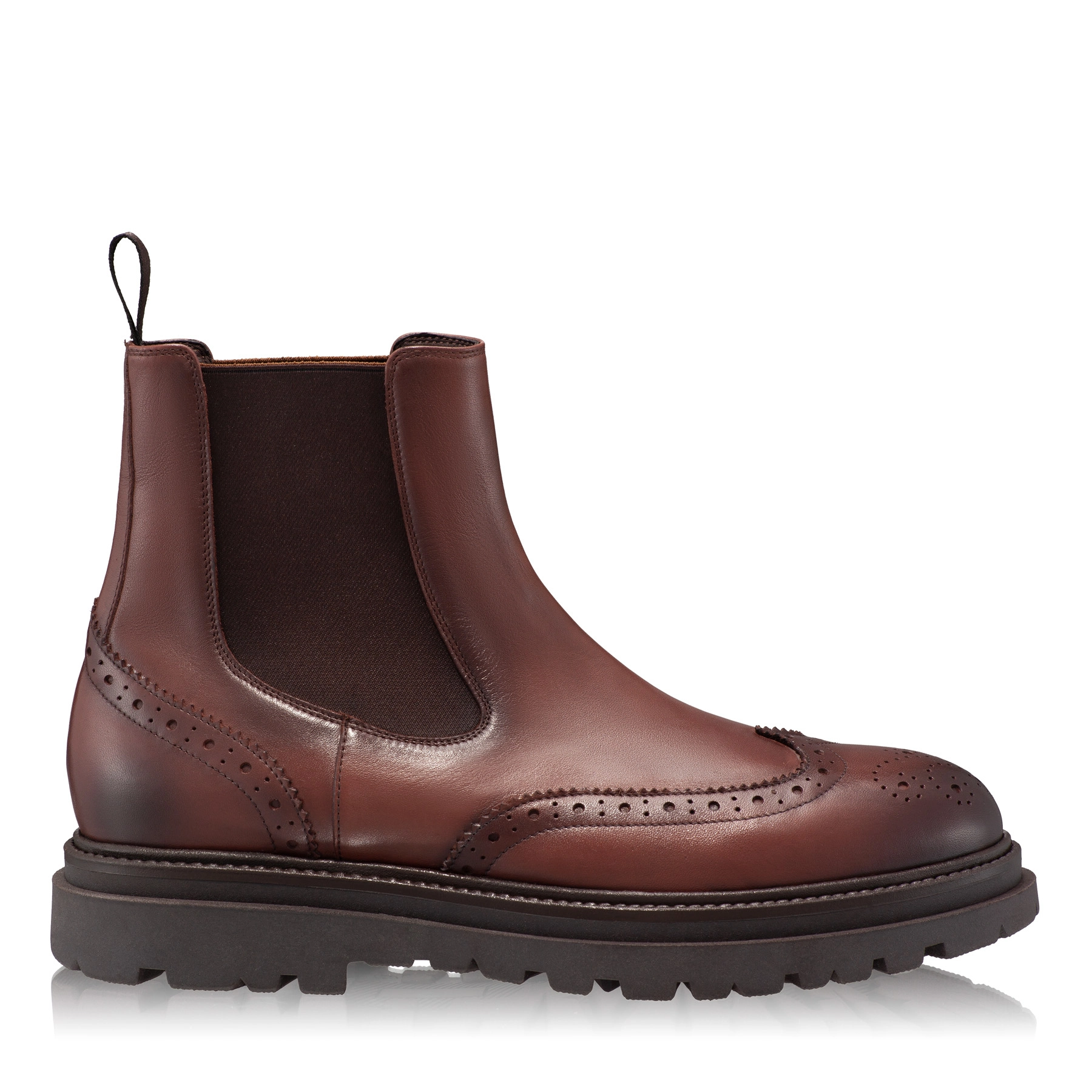 Men Leather Casual Boots 7320 Vitello Brown