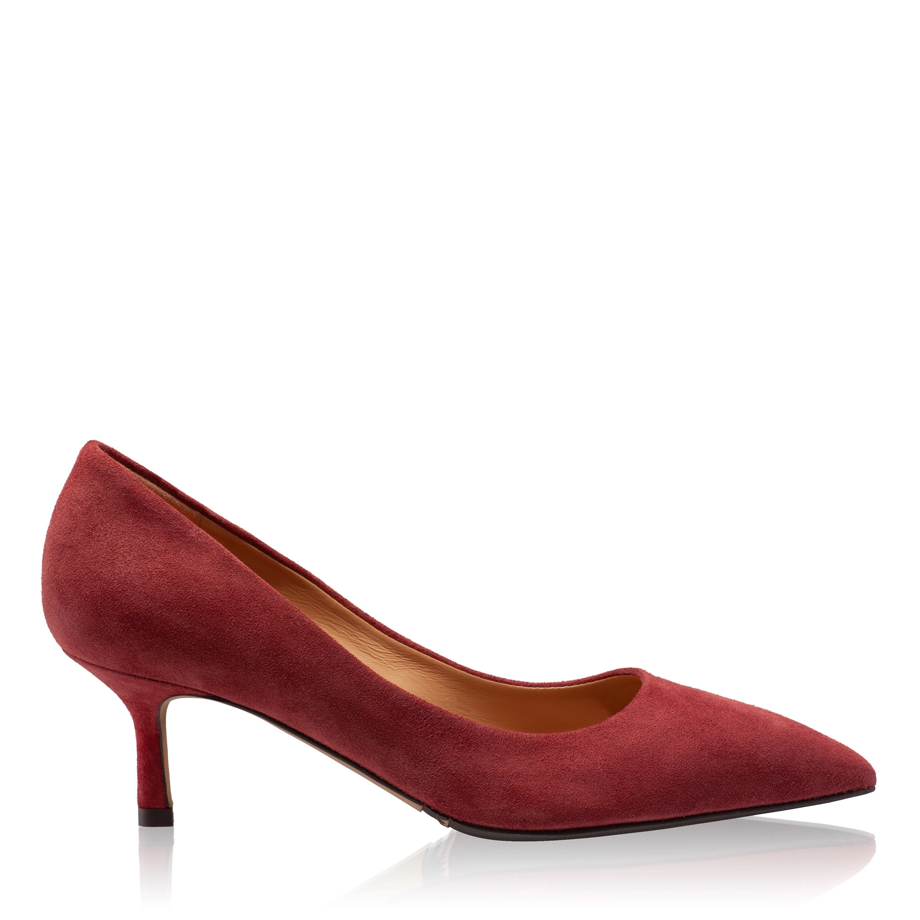 Kitten-heel Suede Pumps 8087 Camoscio Bordo