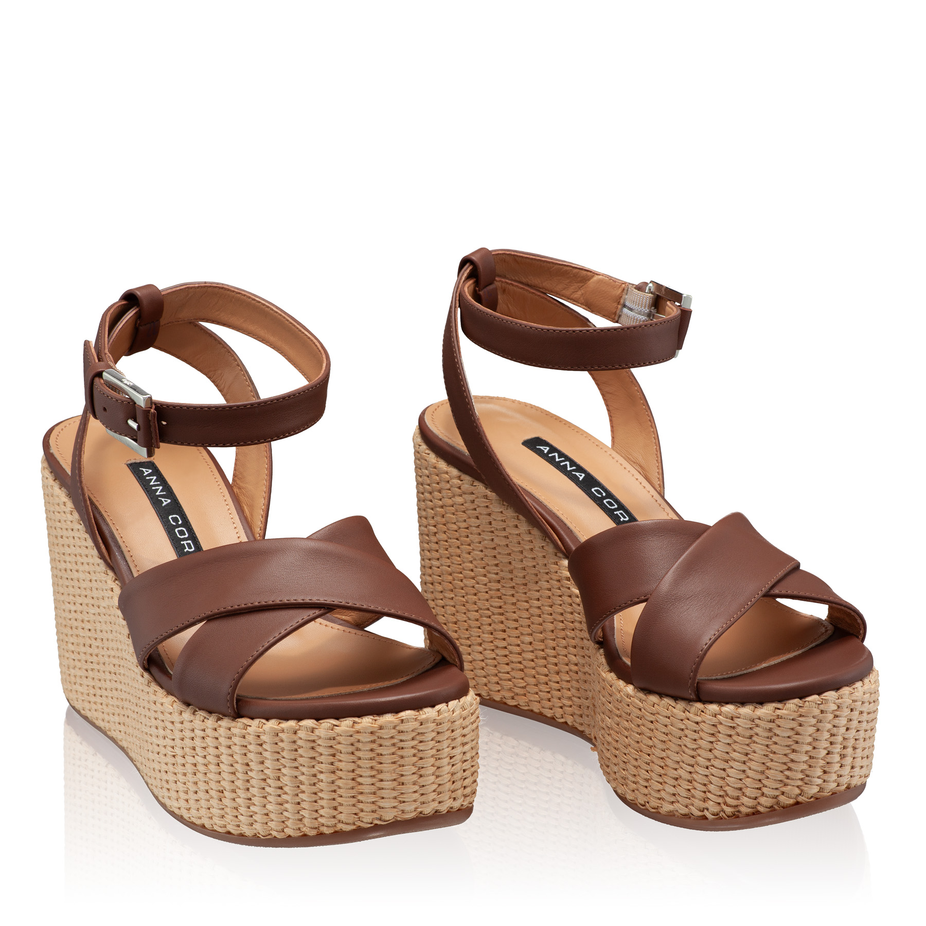 Women Leather Sandals 8089 Vitello Brown