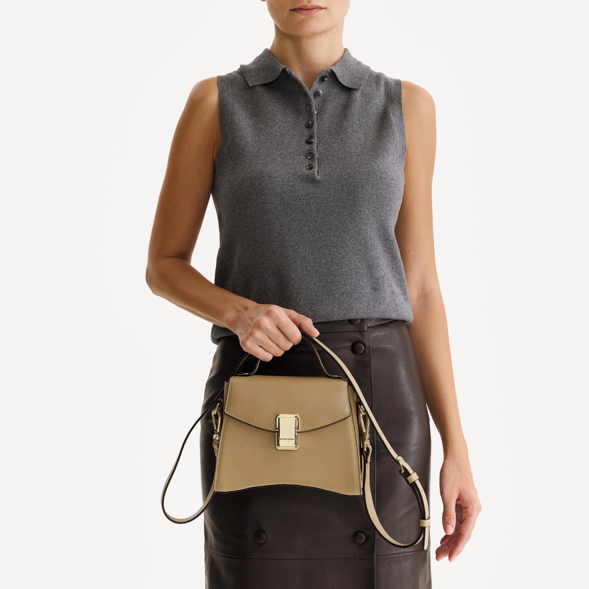 Women Leather HandbagCERISE 01 VITELLO TAUPE