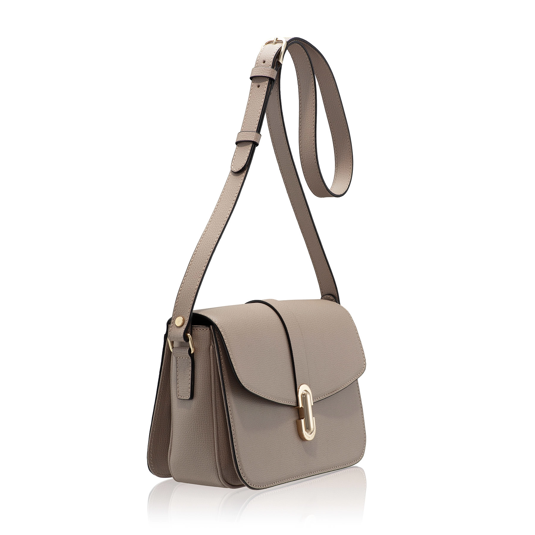 Women Leather Hand Bag ANERA 01 VIT STAMP TAUPE